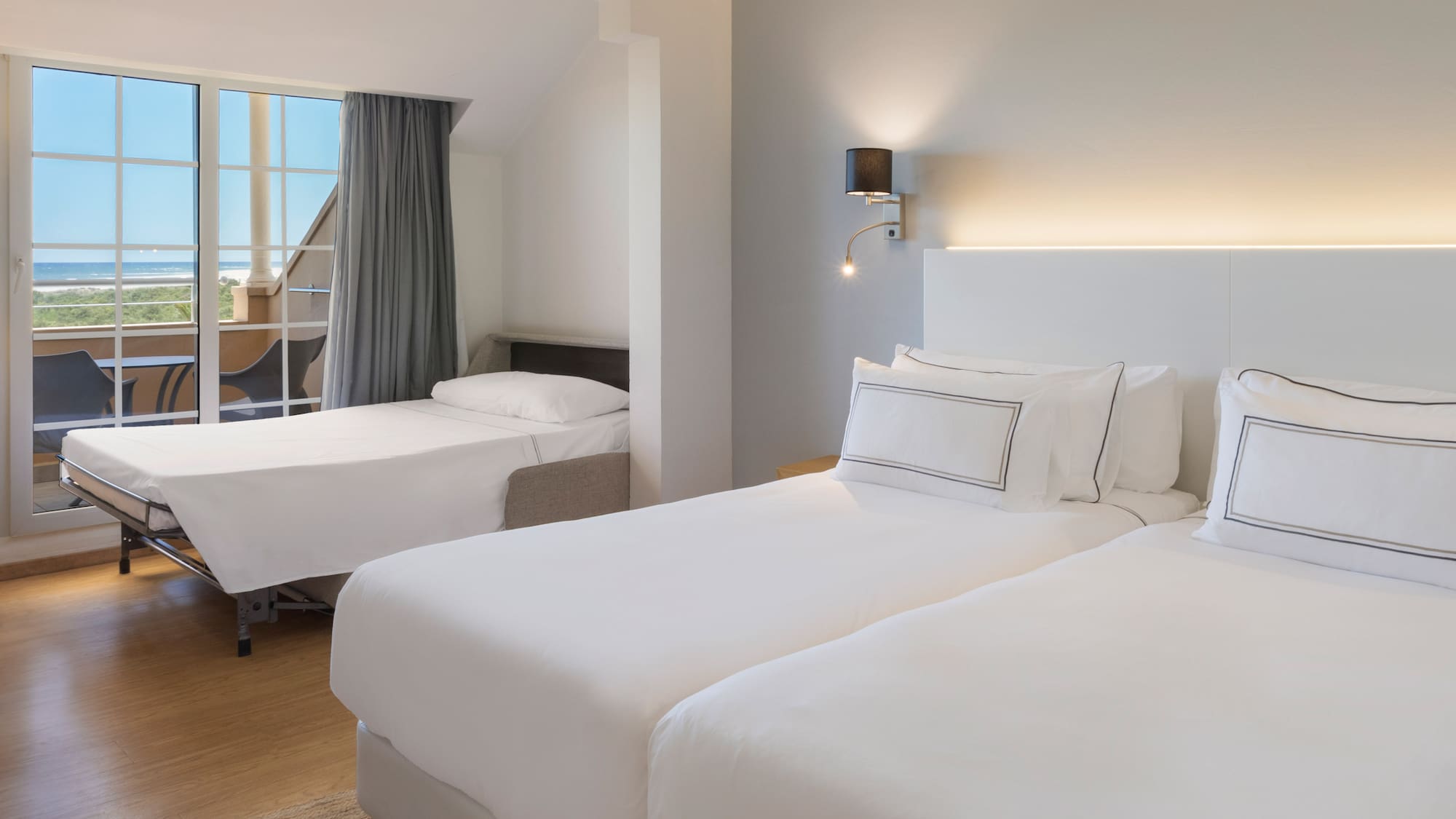 a room with two beds