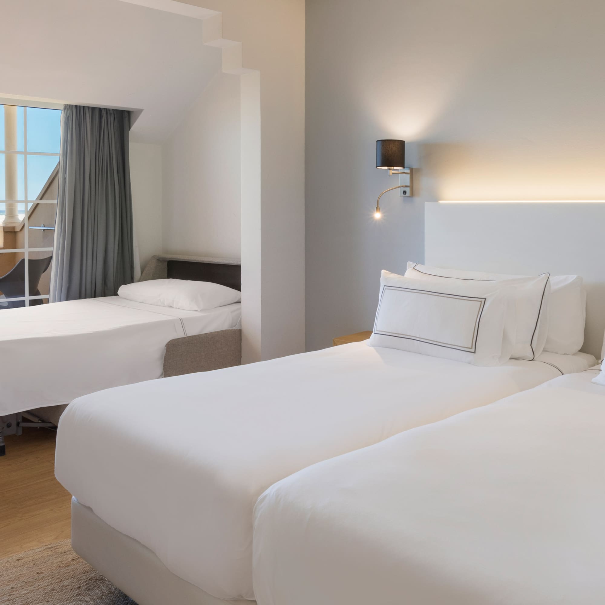 a room with two beds