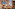 Hotel lobby with modern reception, lounge seating, and ocean wave mural backdrop.