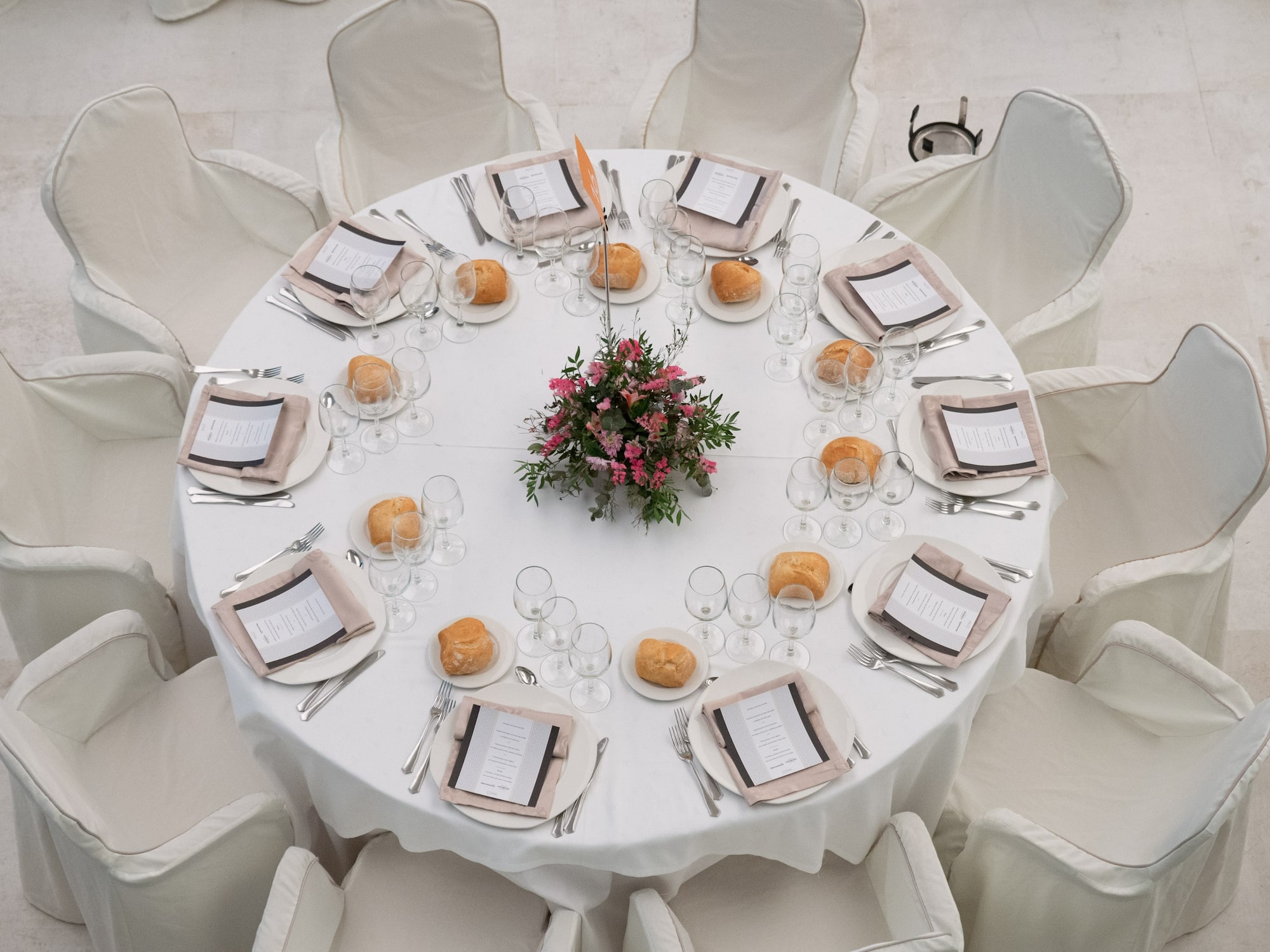 a table set for a banquet