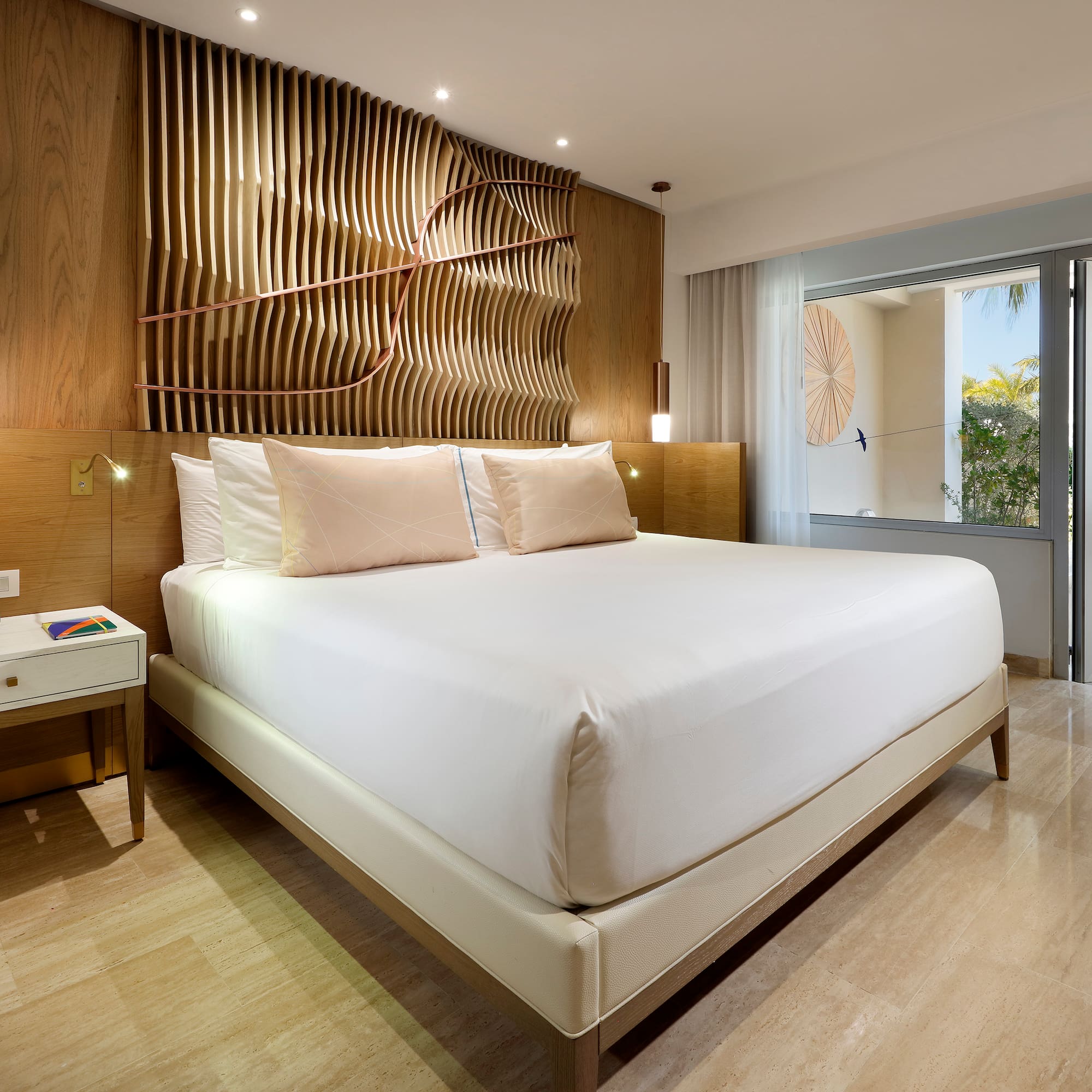 a bed in a room