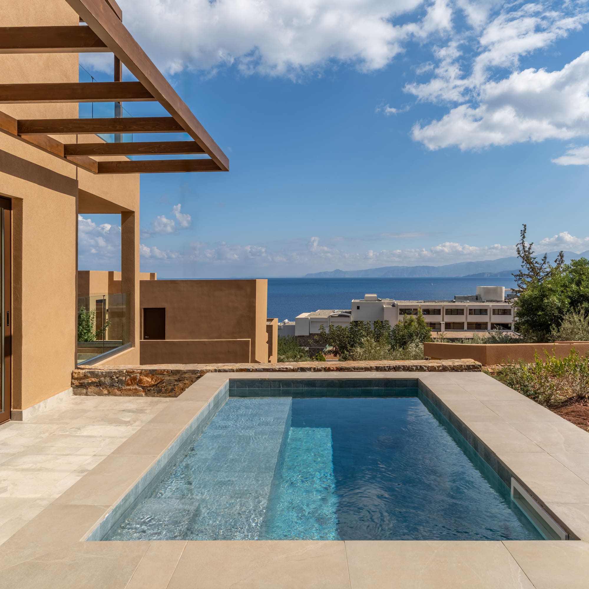 a pool in a building