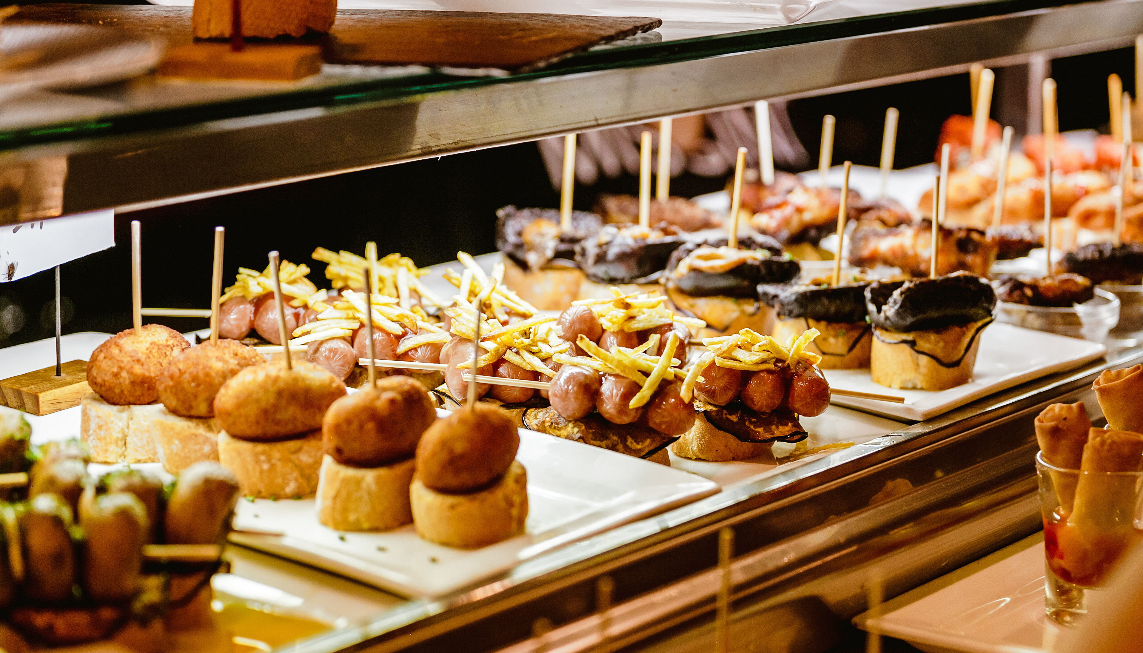 a tray of food on a shelf
