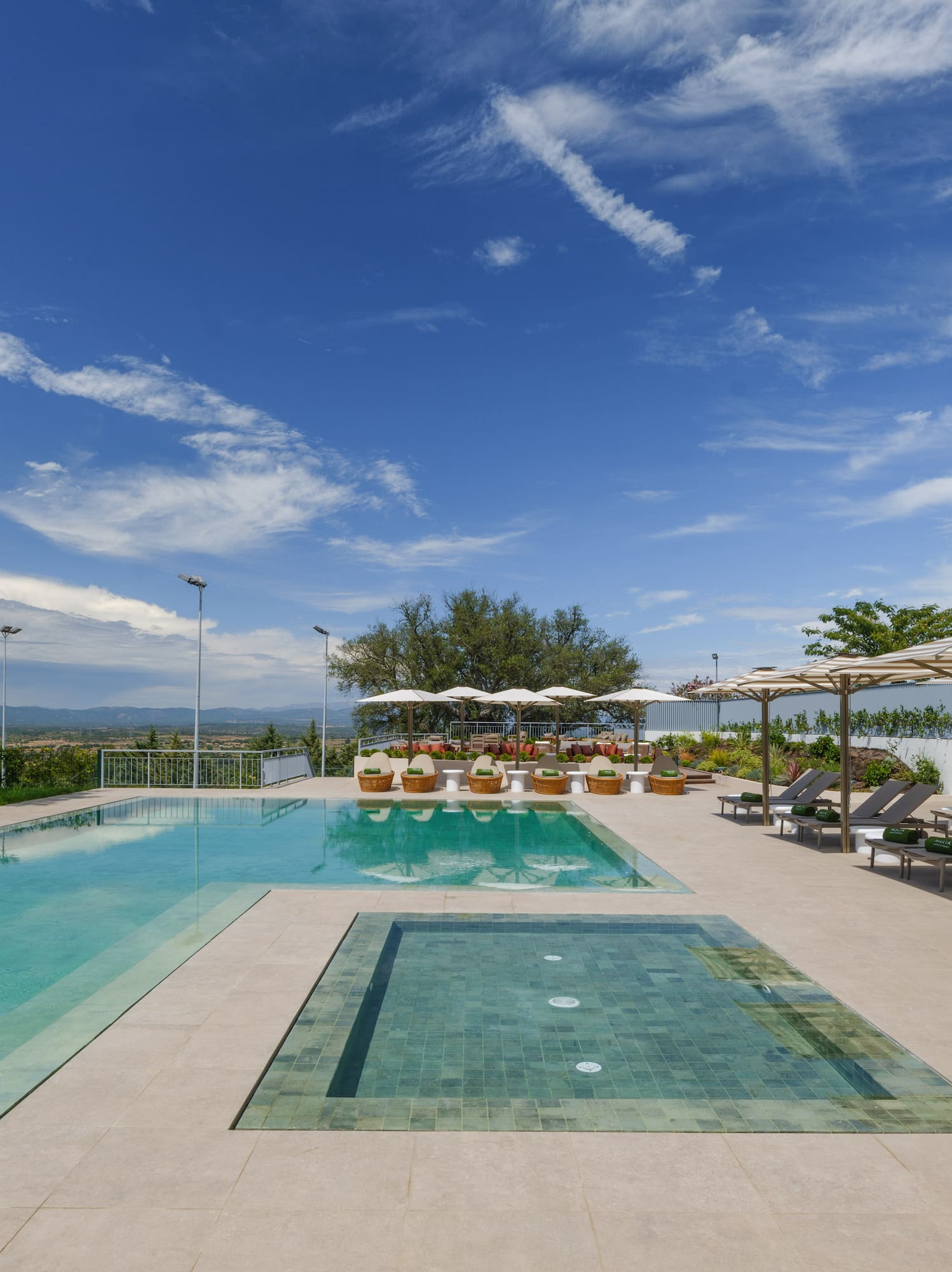 a swimming pool and a building