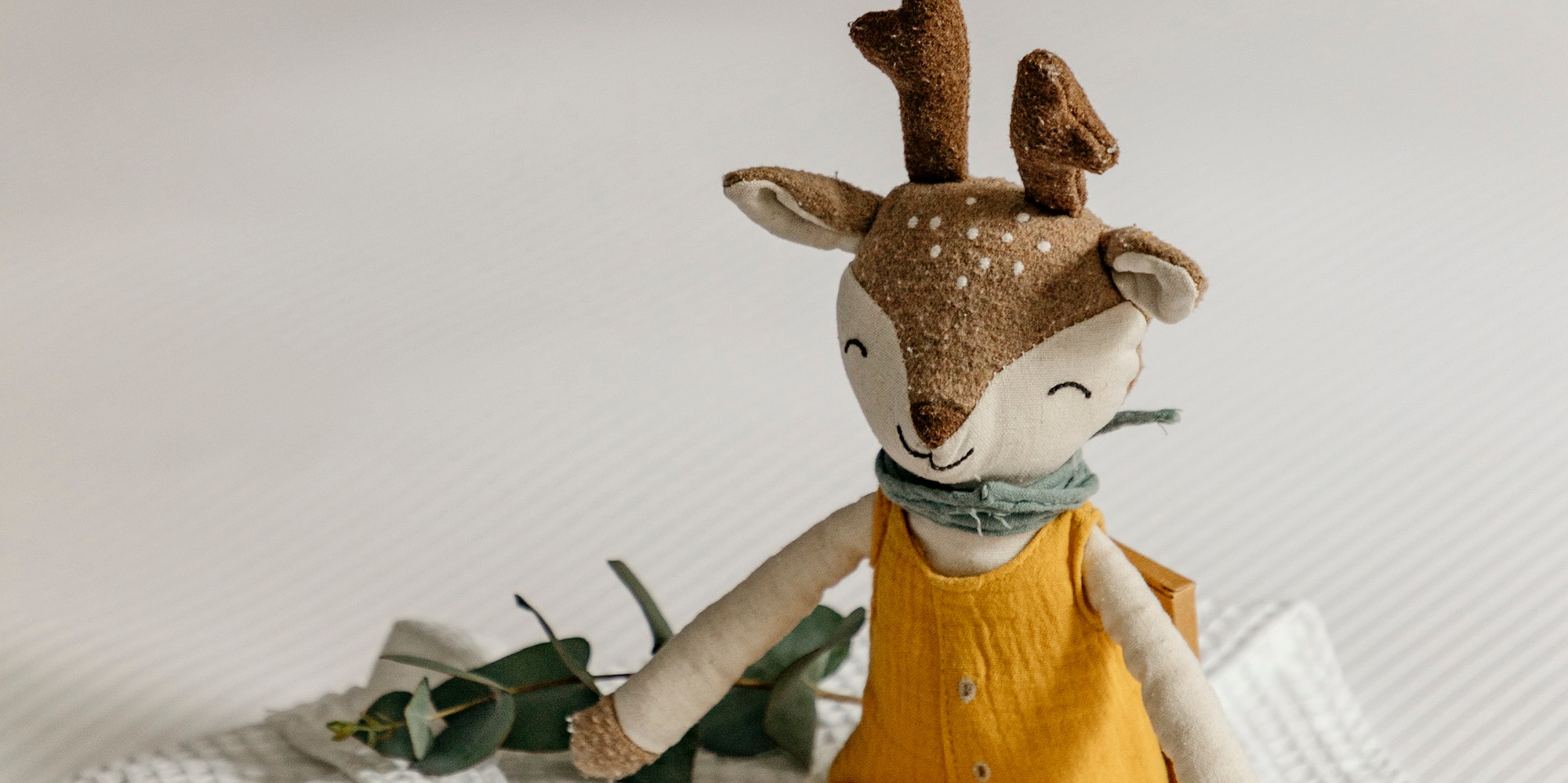 a stuffed animal on a towel