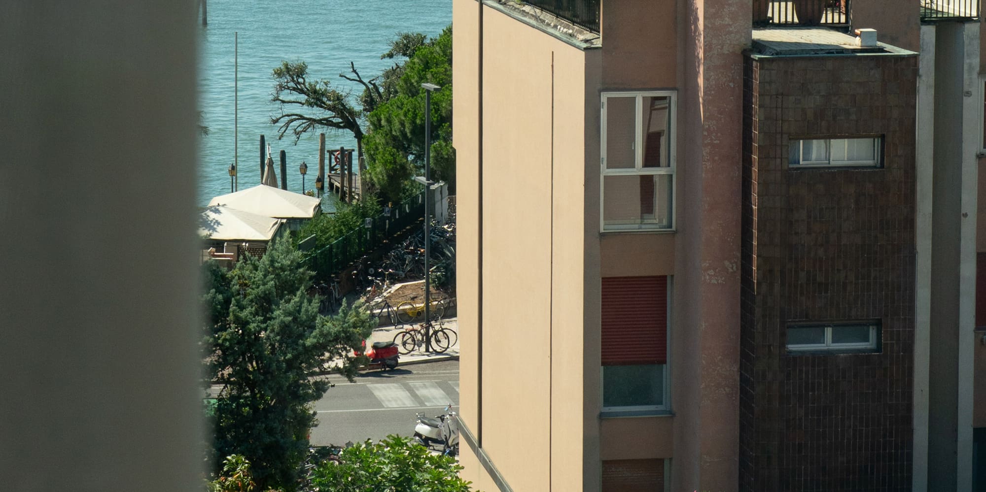 a building with plants on top of it
