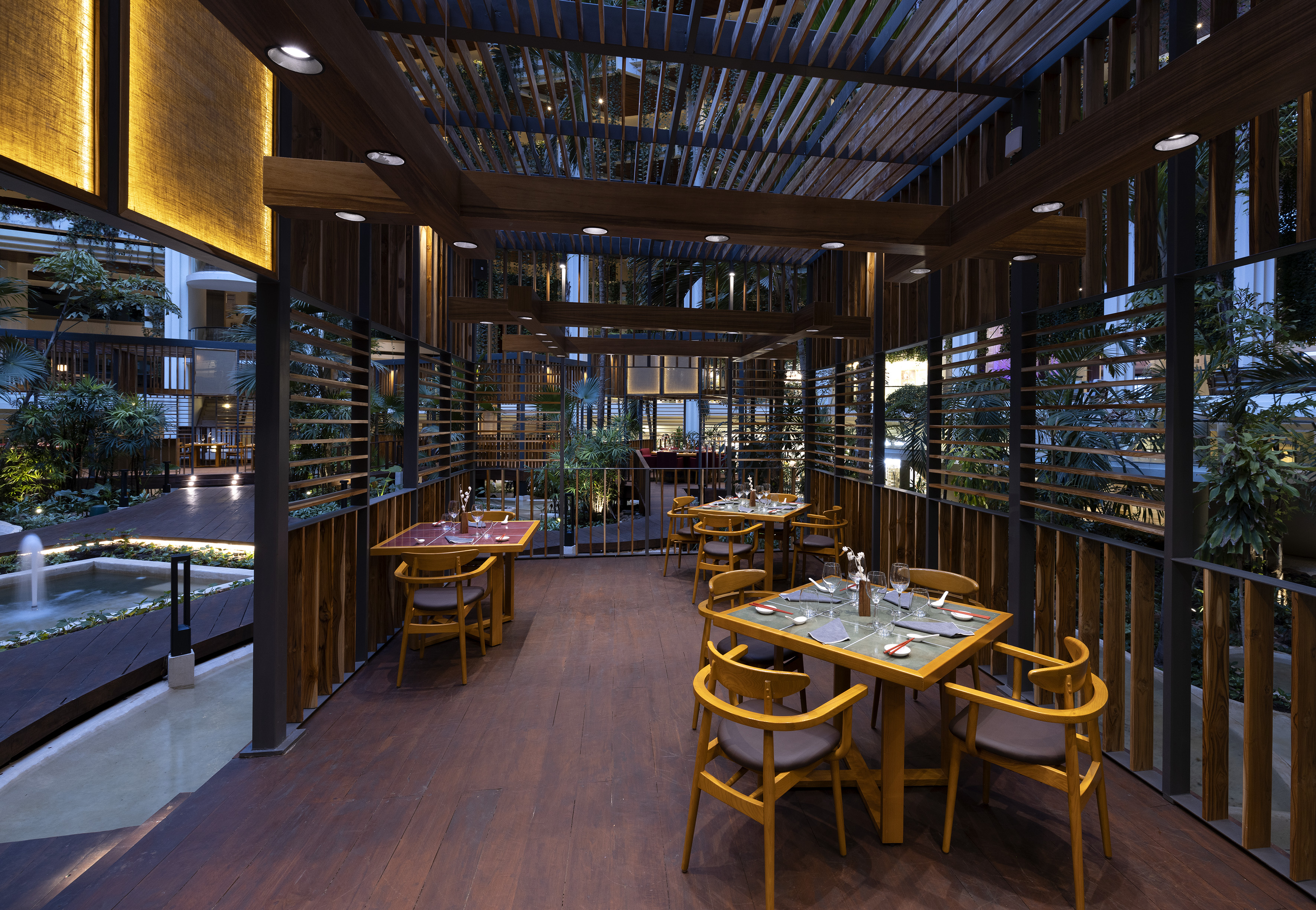 a restaurant with tables and chairs