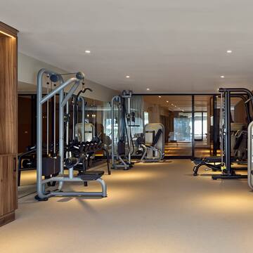 a gym with exercise equipment