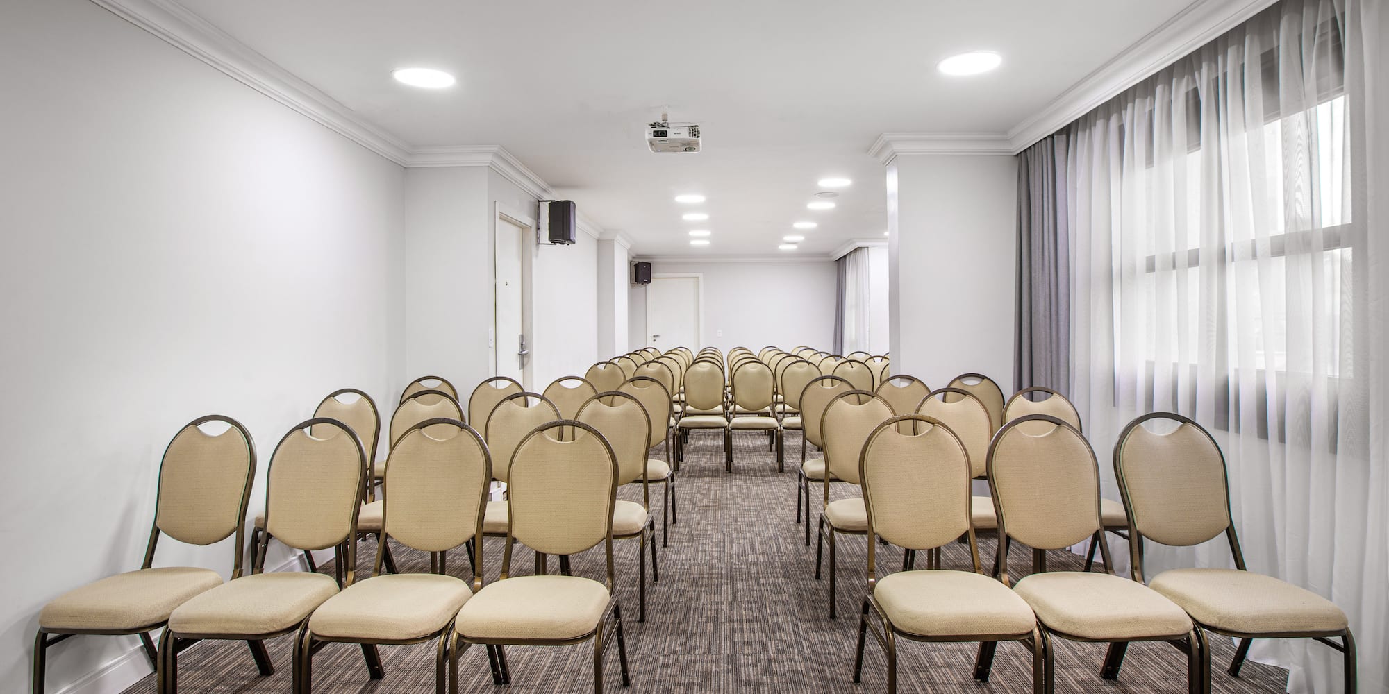 a room with many chairs