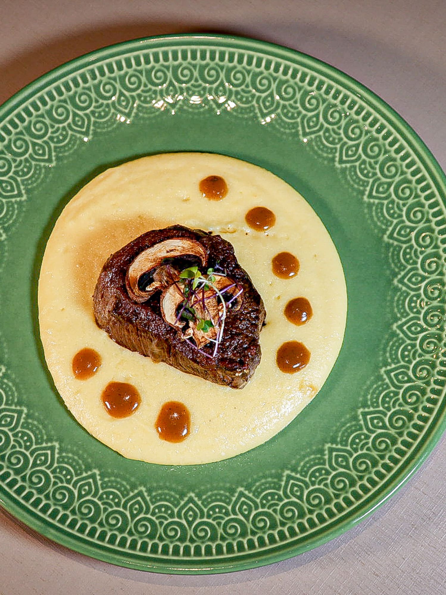 a plate of food on a table