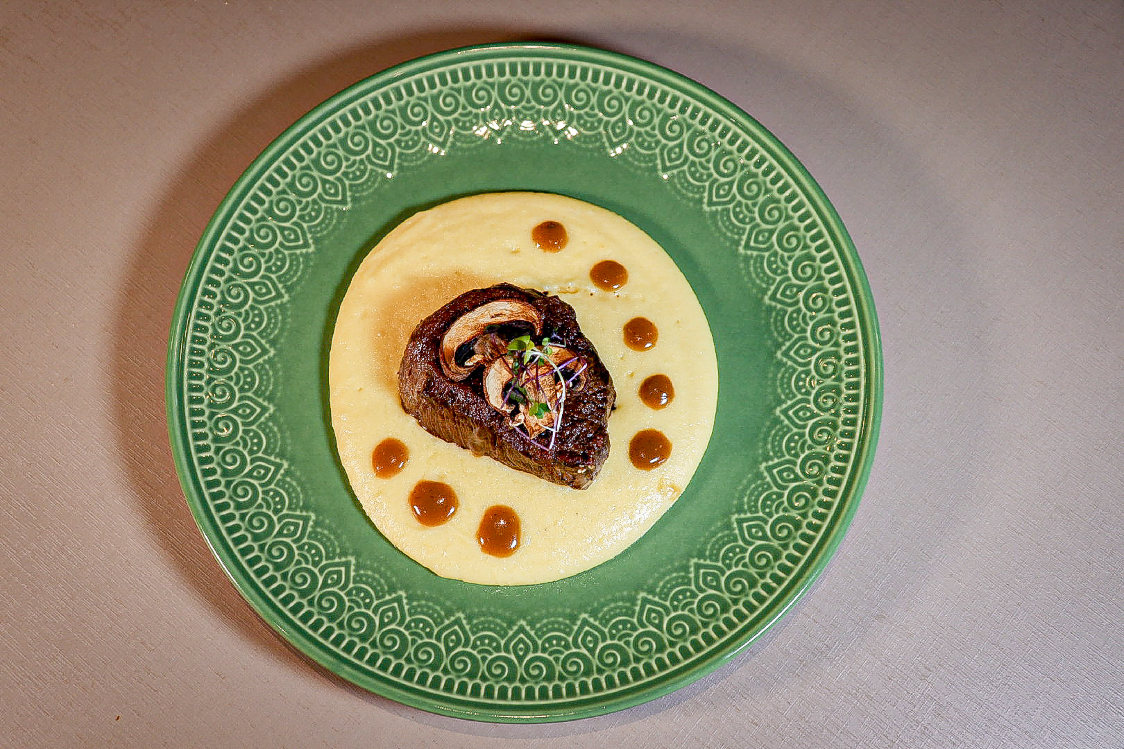 a plate of food on a table