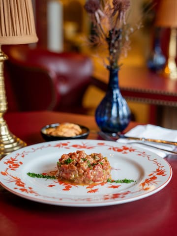 a plate of food on a table