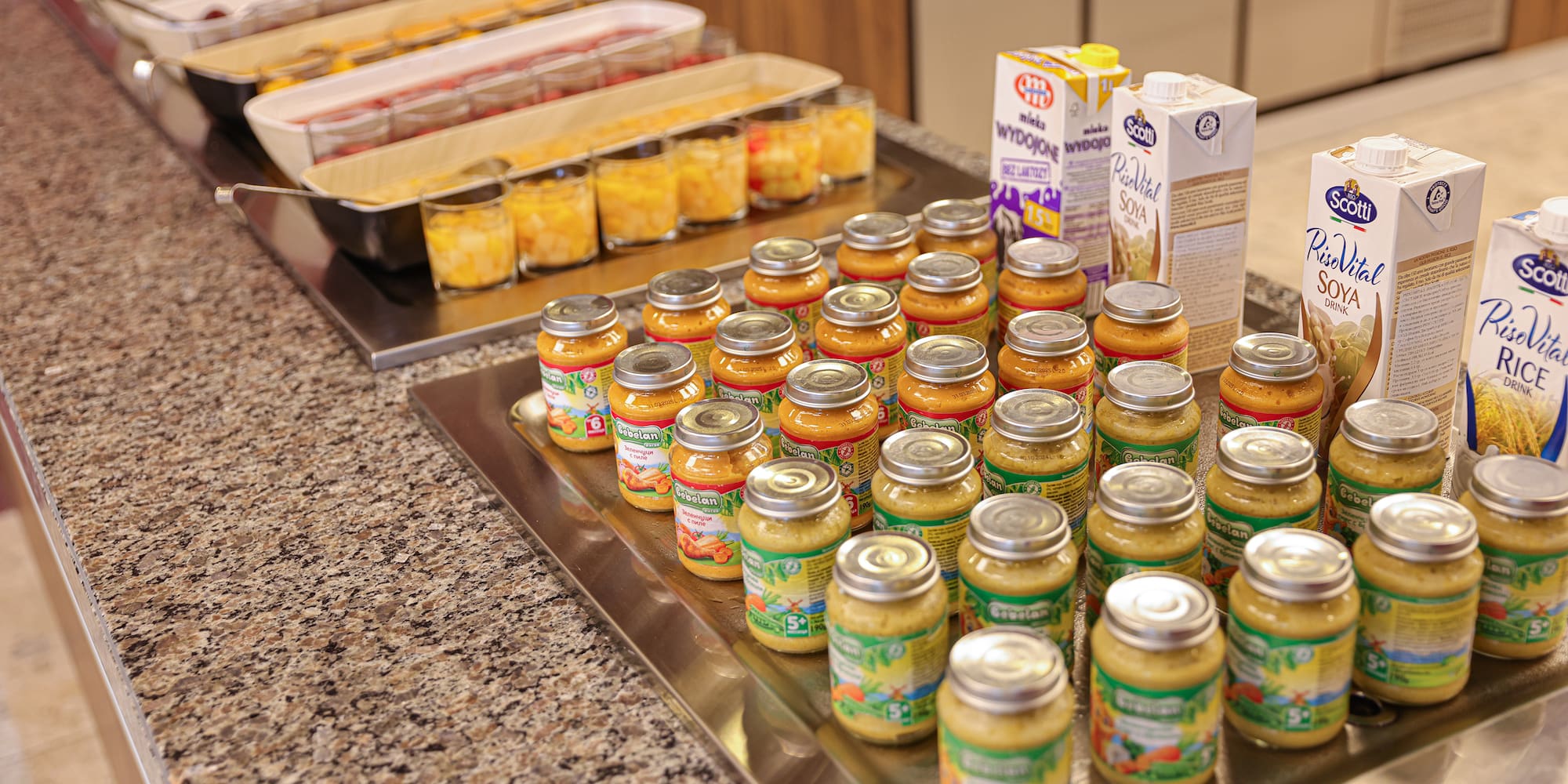a tray of food on a counter