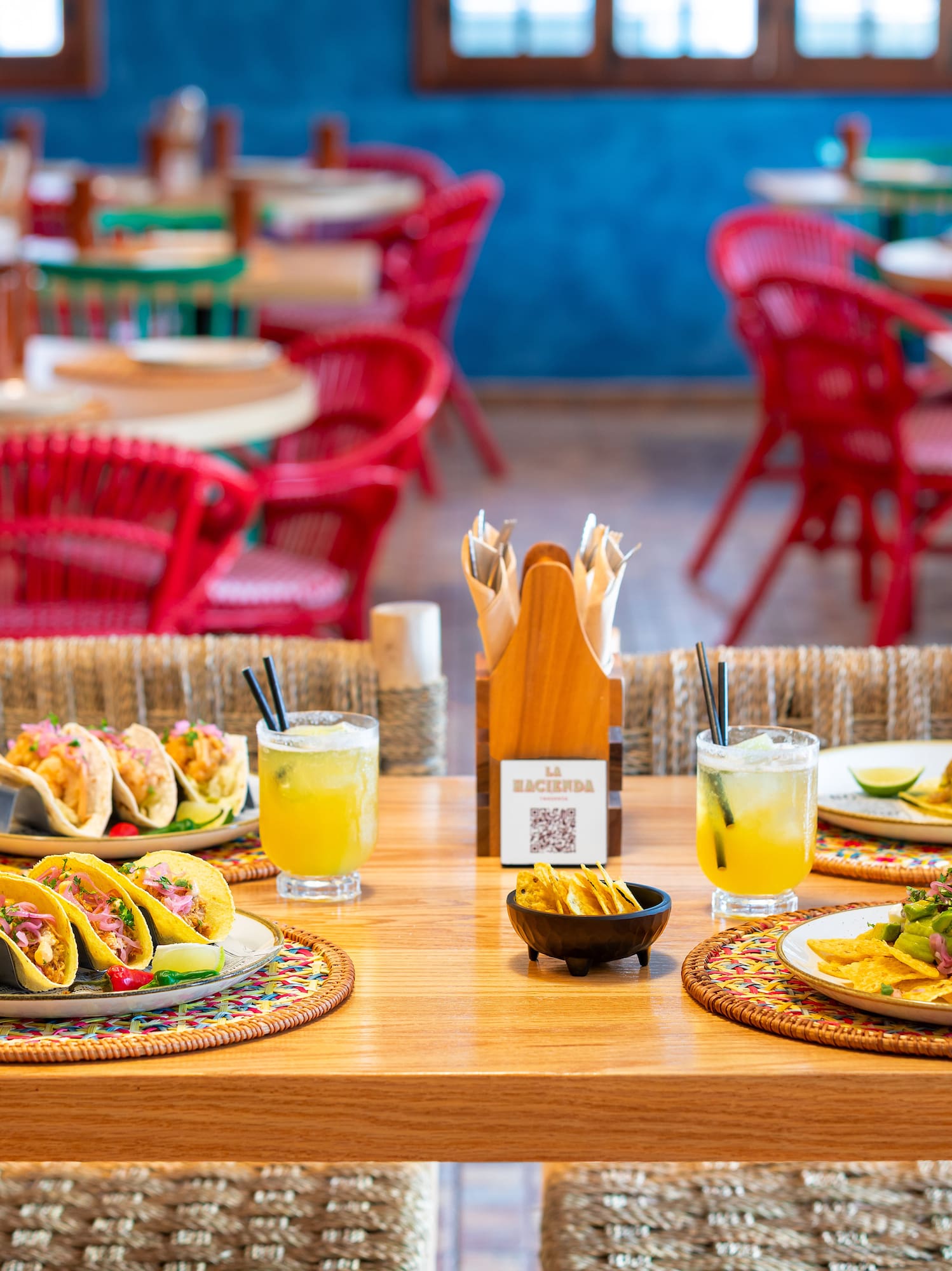 a table with food on it