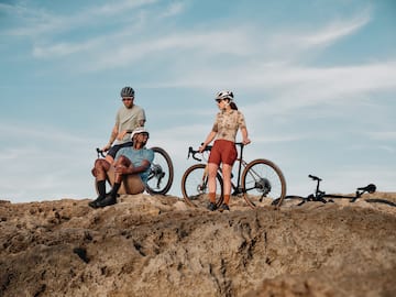a group of people on bikes