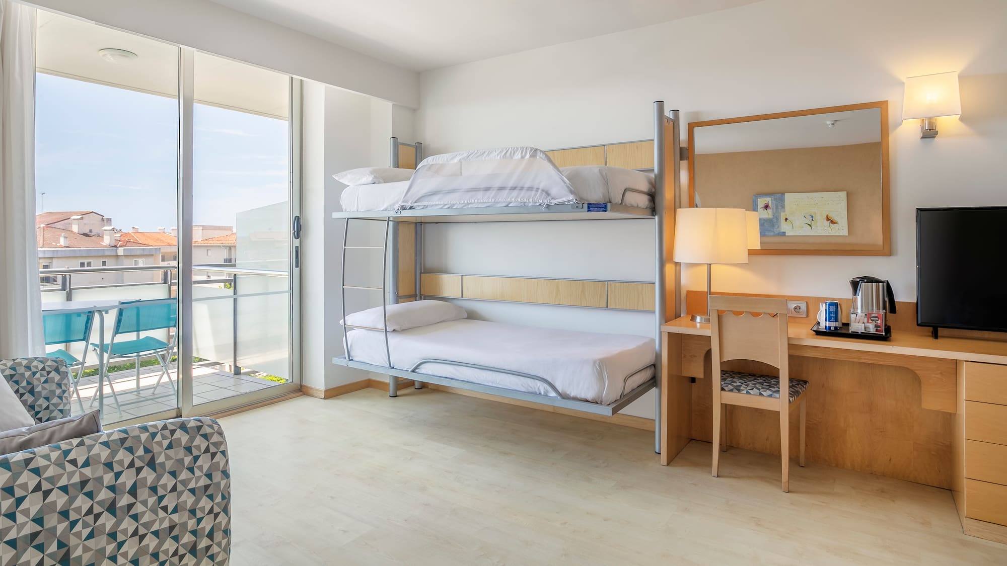 a bunk bed in a room