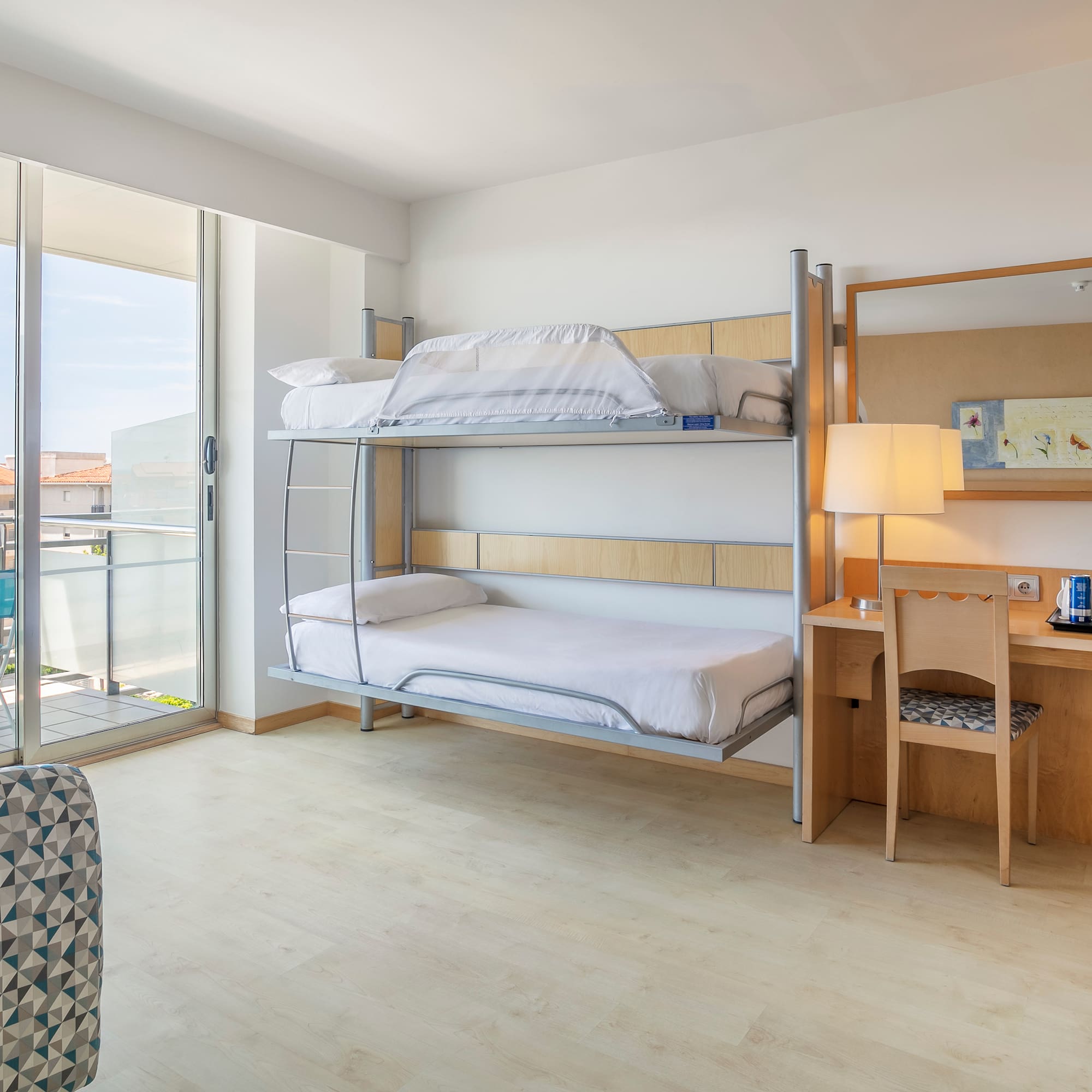 a bunk bed in a room