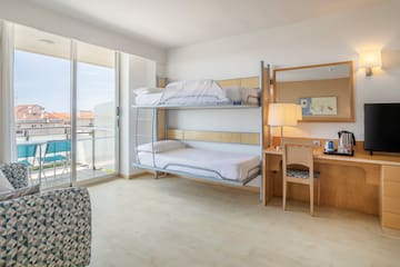 a bunk bed in a room