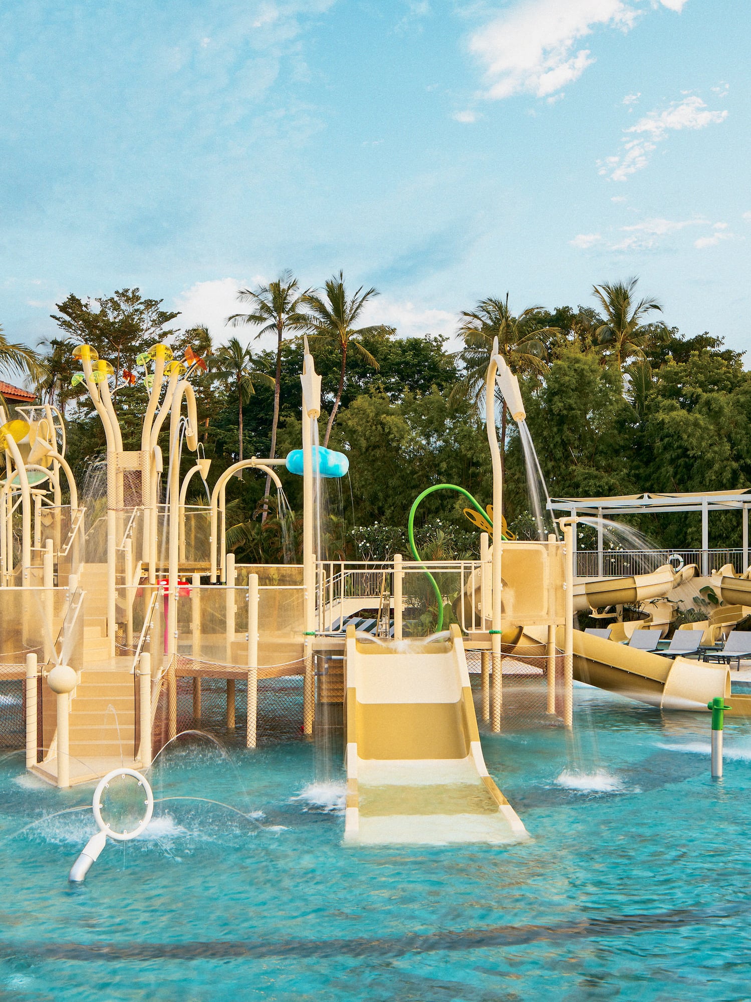 a water park with slides and slide