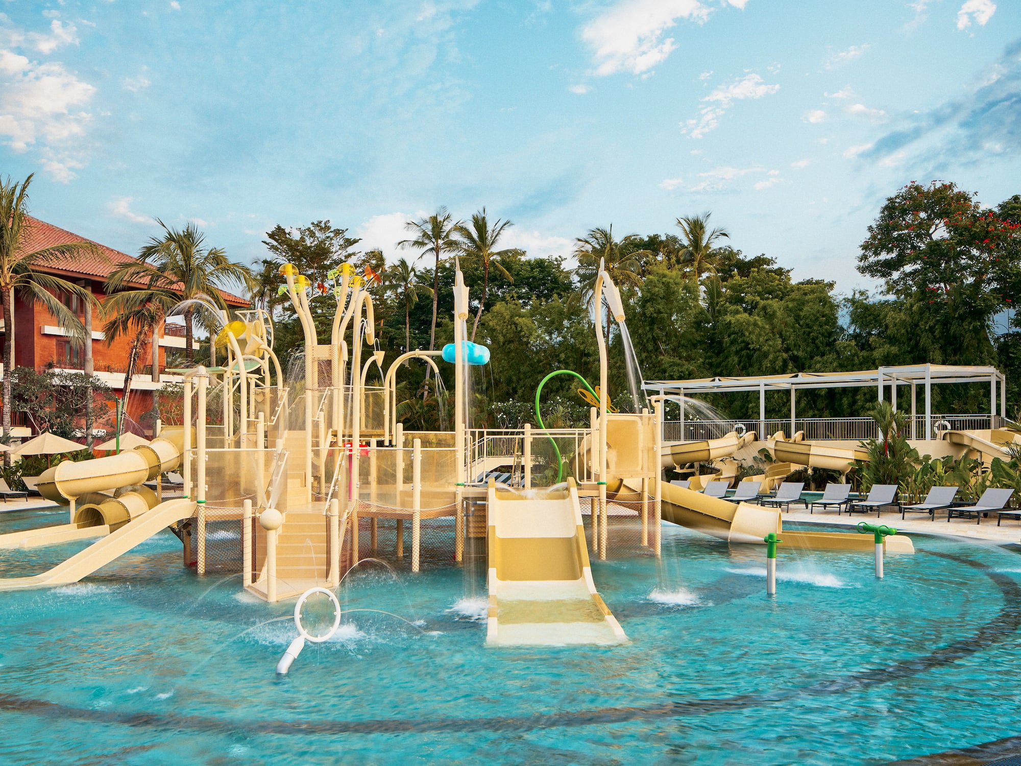 a water park with slides and slide