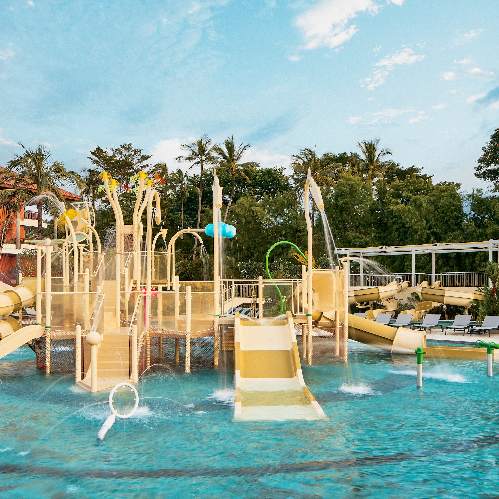 a water park with slides and slide