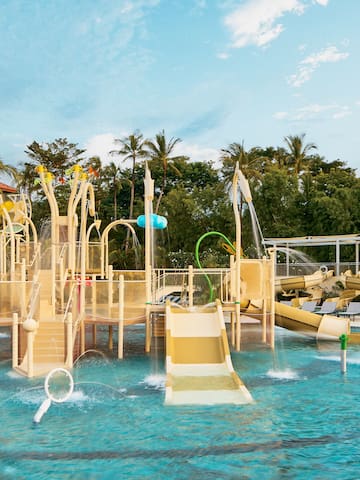 a water park with slides and slide