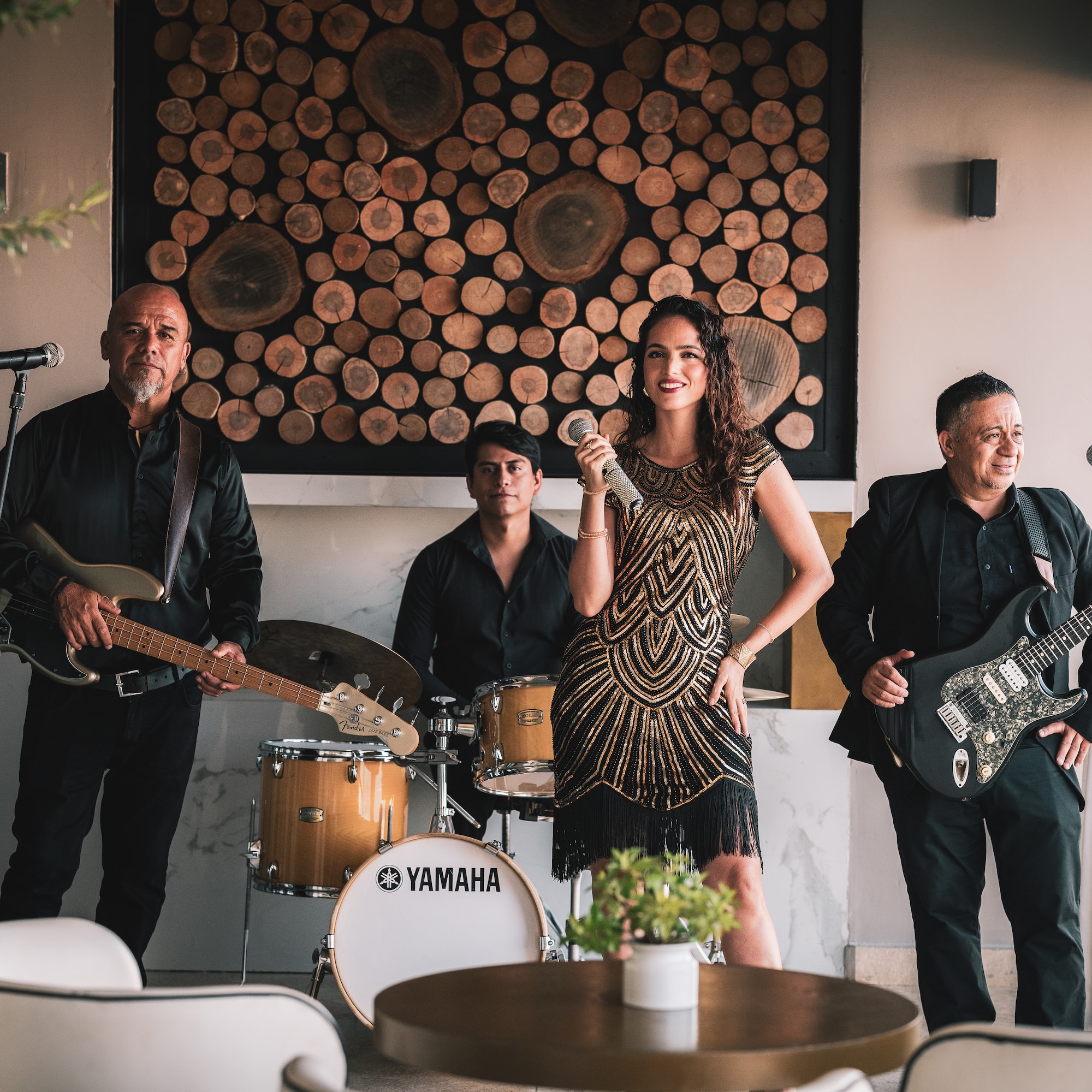 a group of people posing for a photo