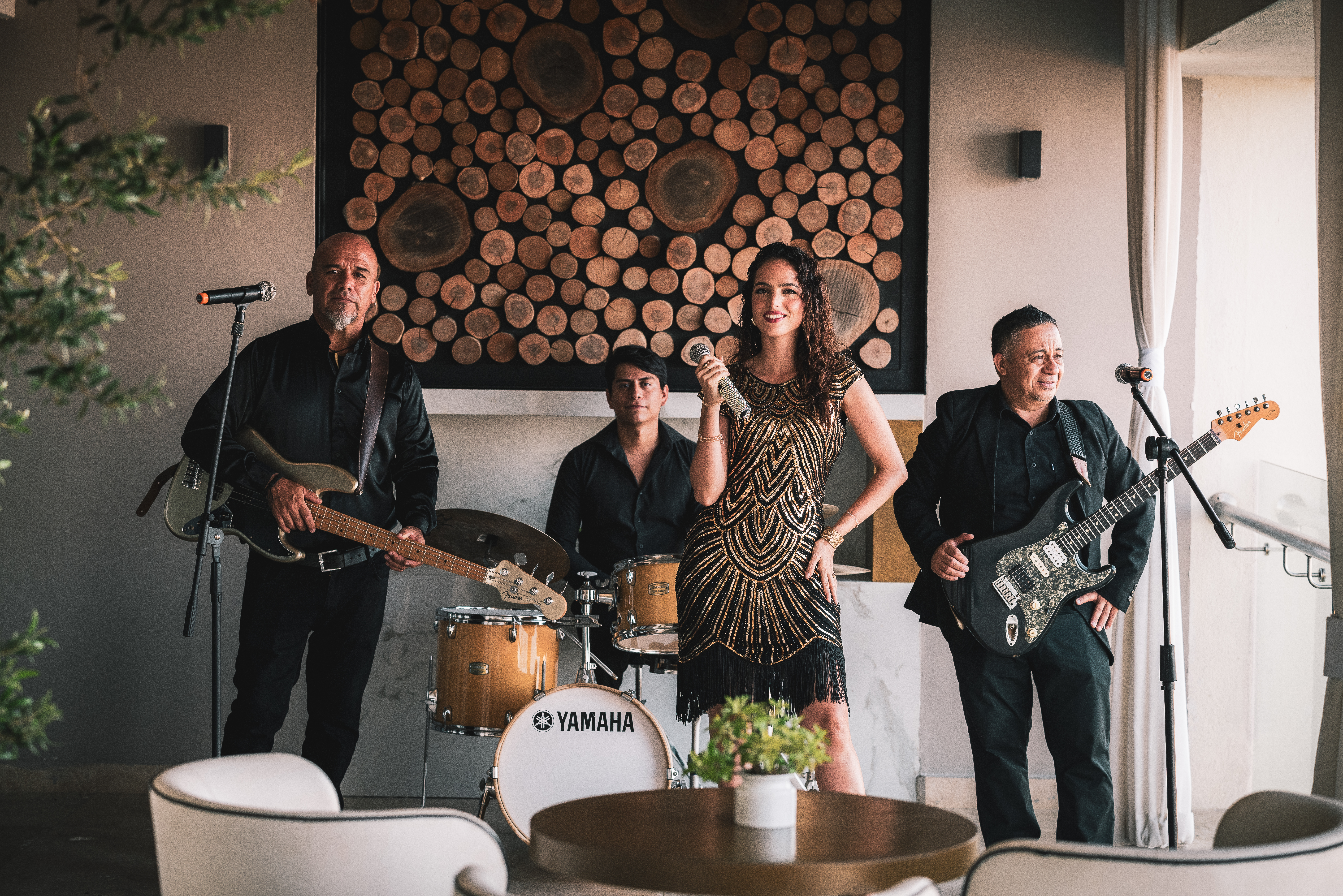 a group of people posing for a photo