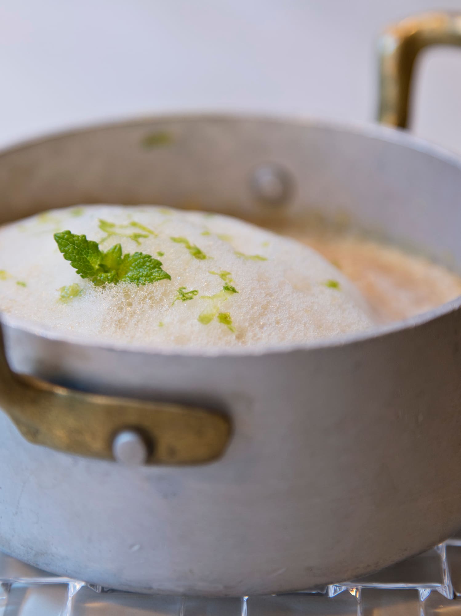 a pot with a white substance in it
