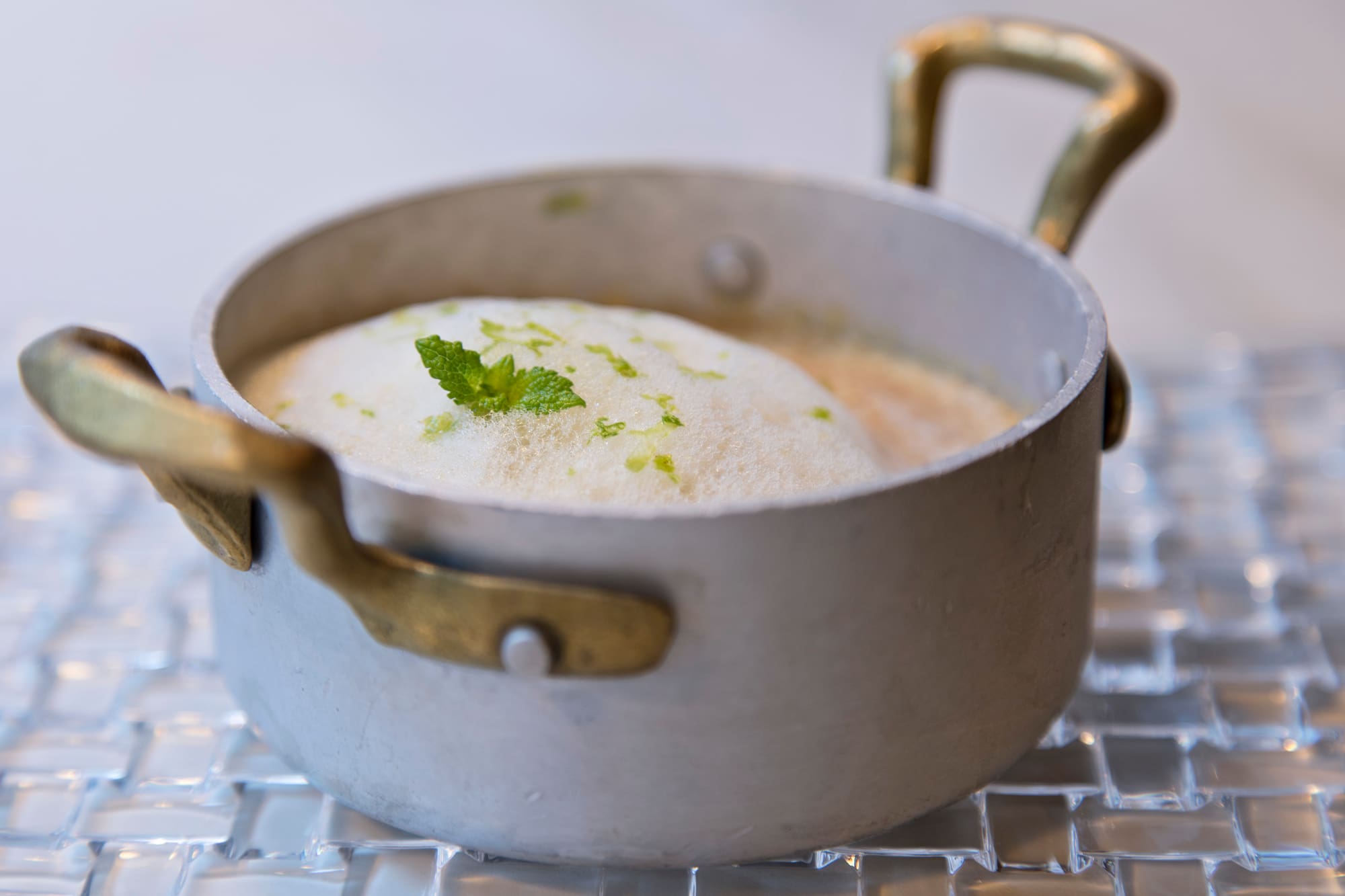 a pot with a white substance in it