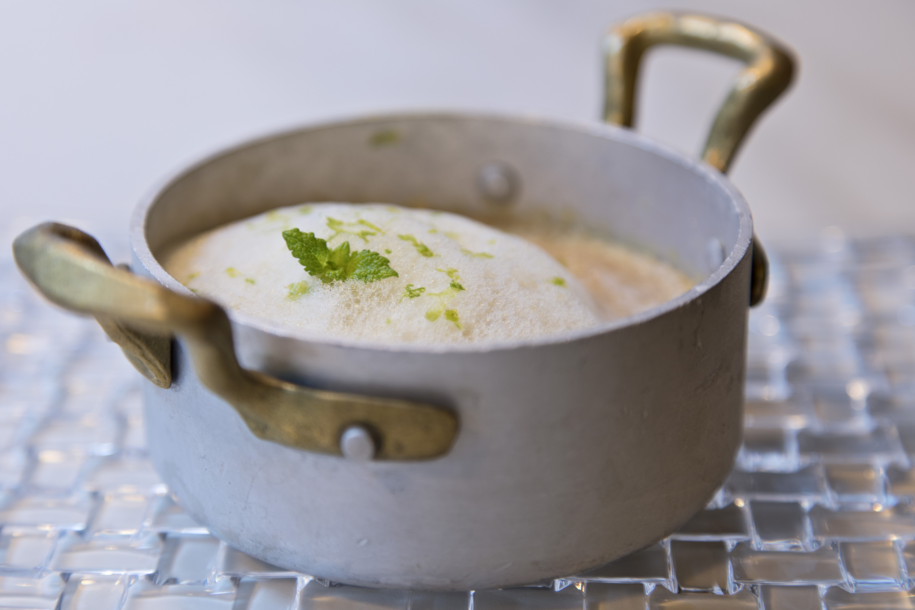 a pot with a white substance in it