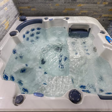 a hot tub with water in it