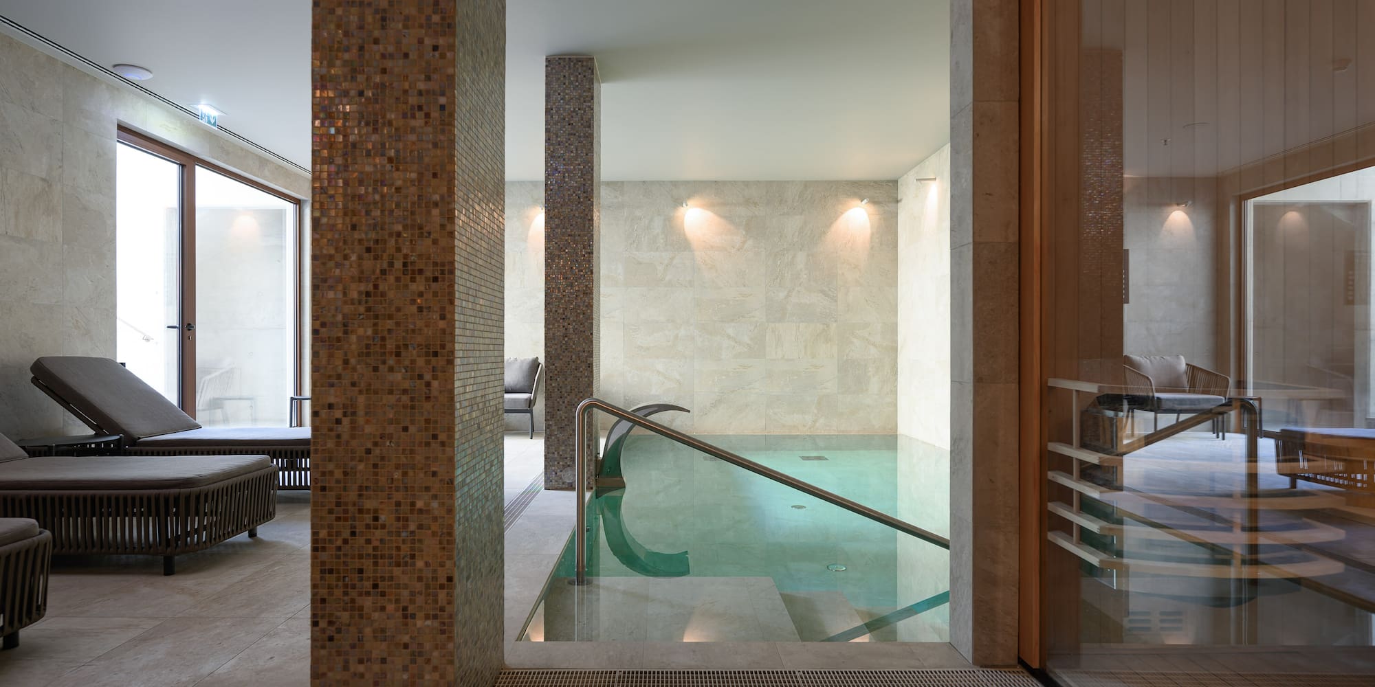 a pool inside a room