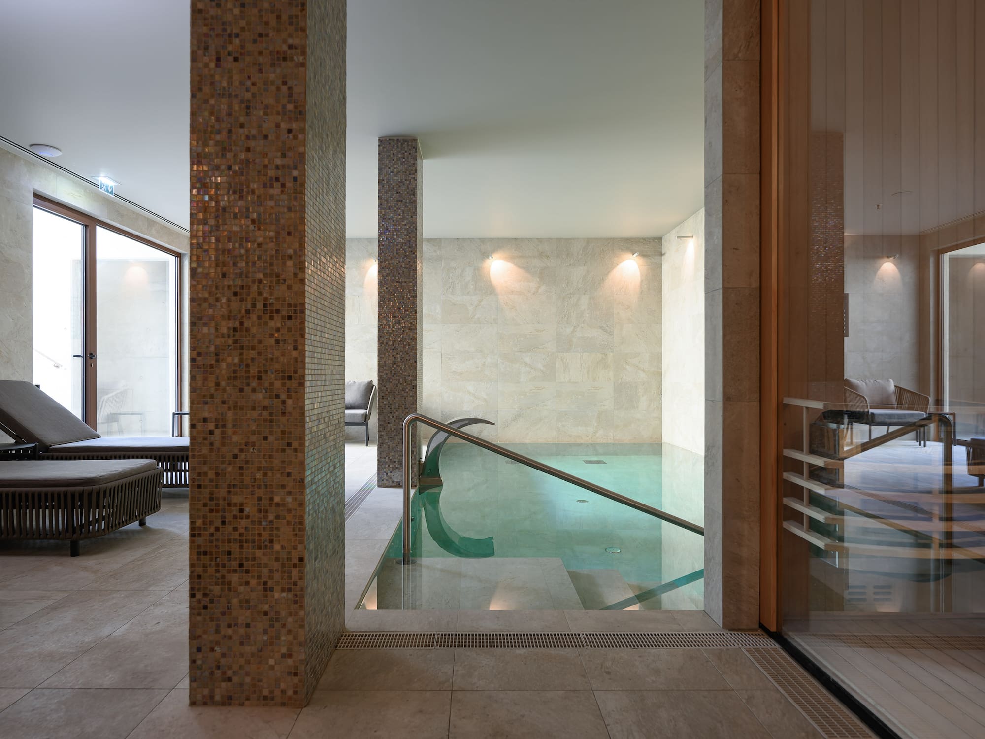 a pool inside a room