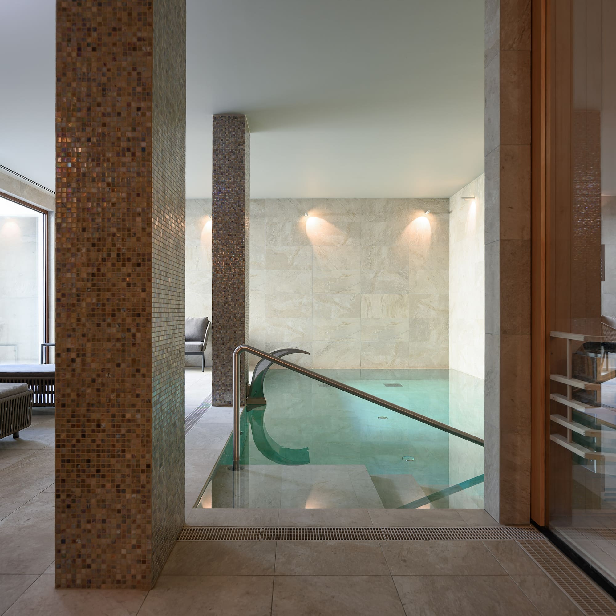 a pool inside a room