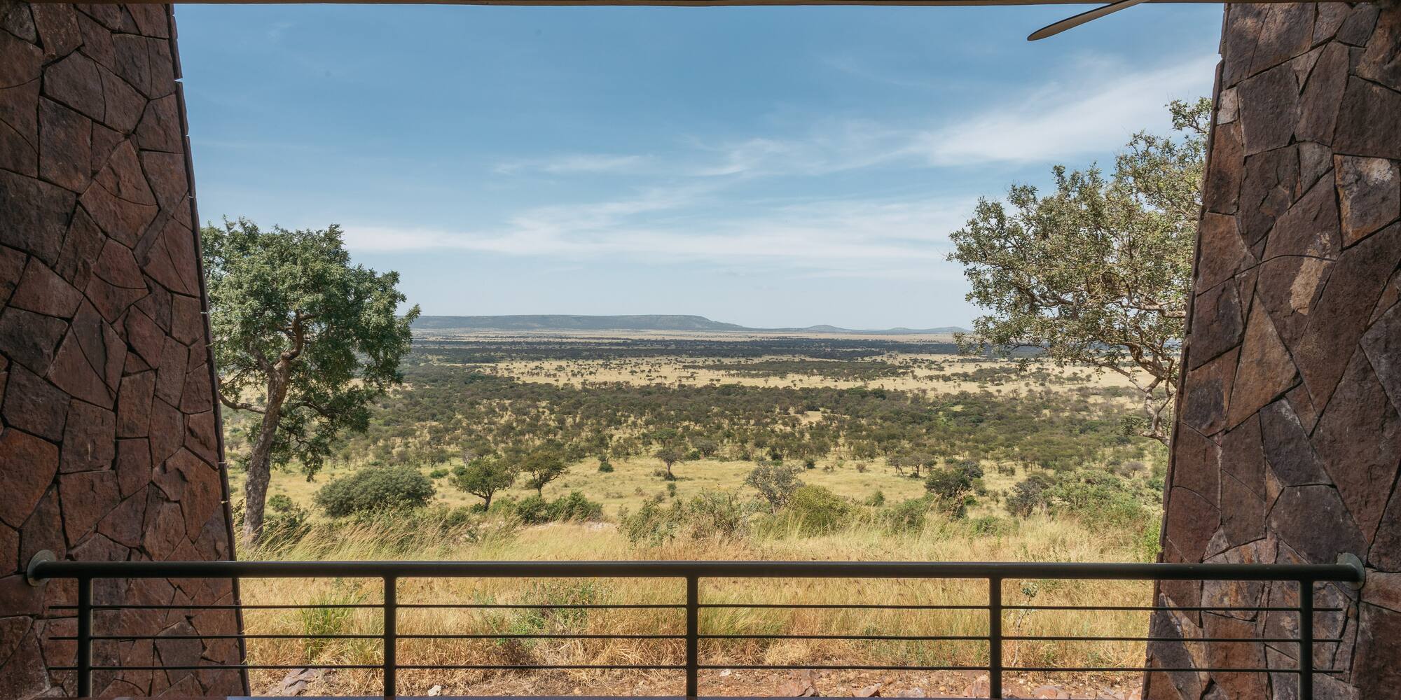 a view of a landscape from a balcony