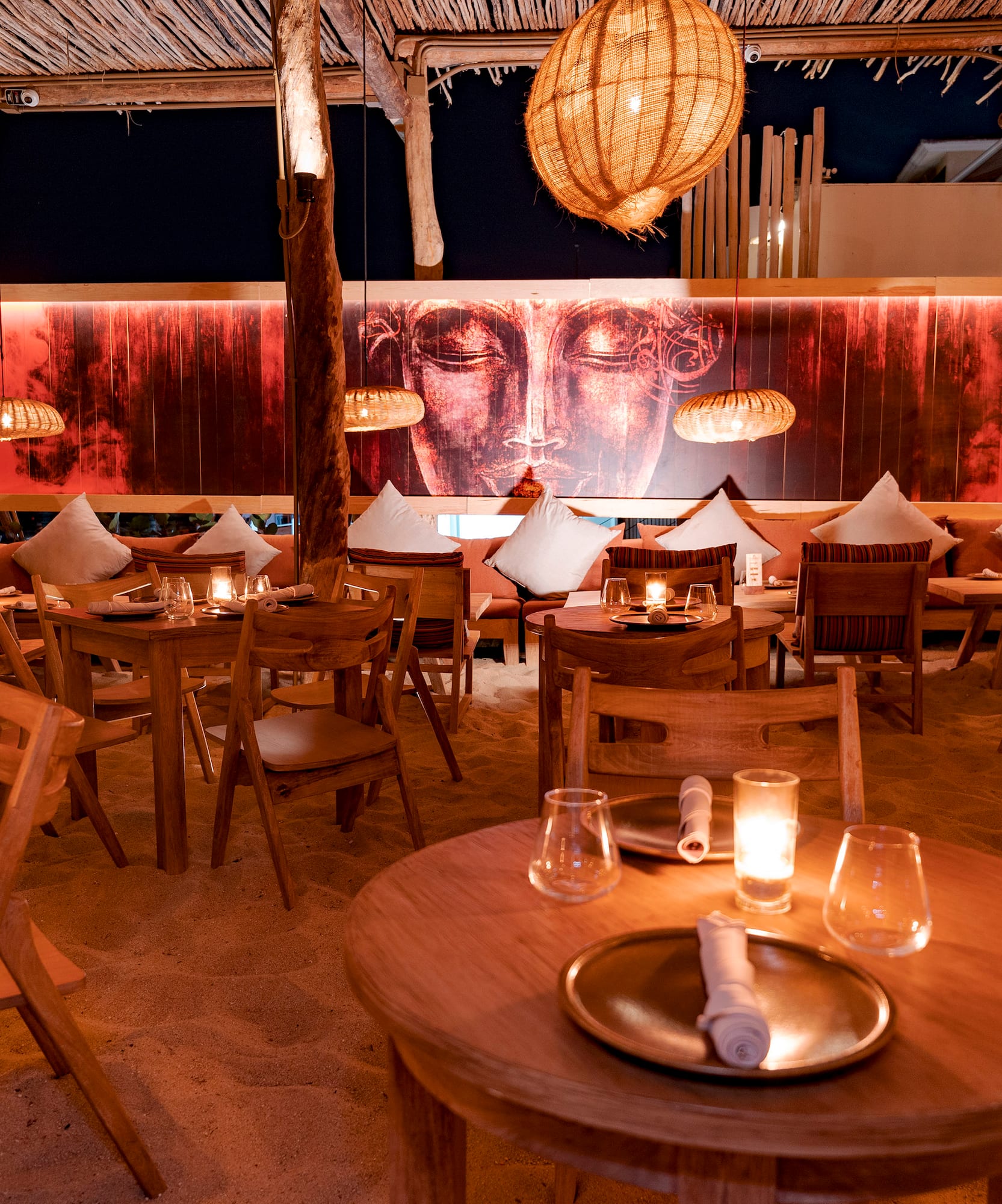 a restaurant with tables and chairs