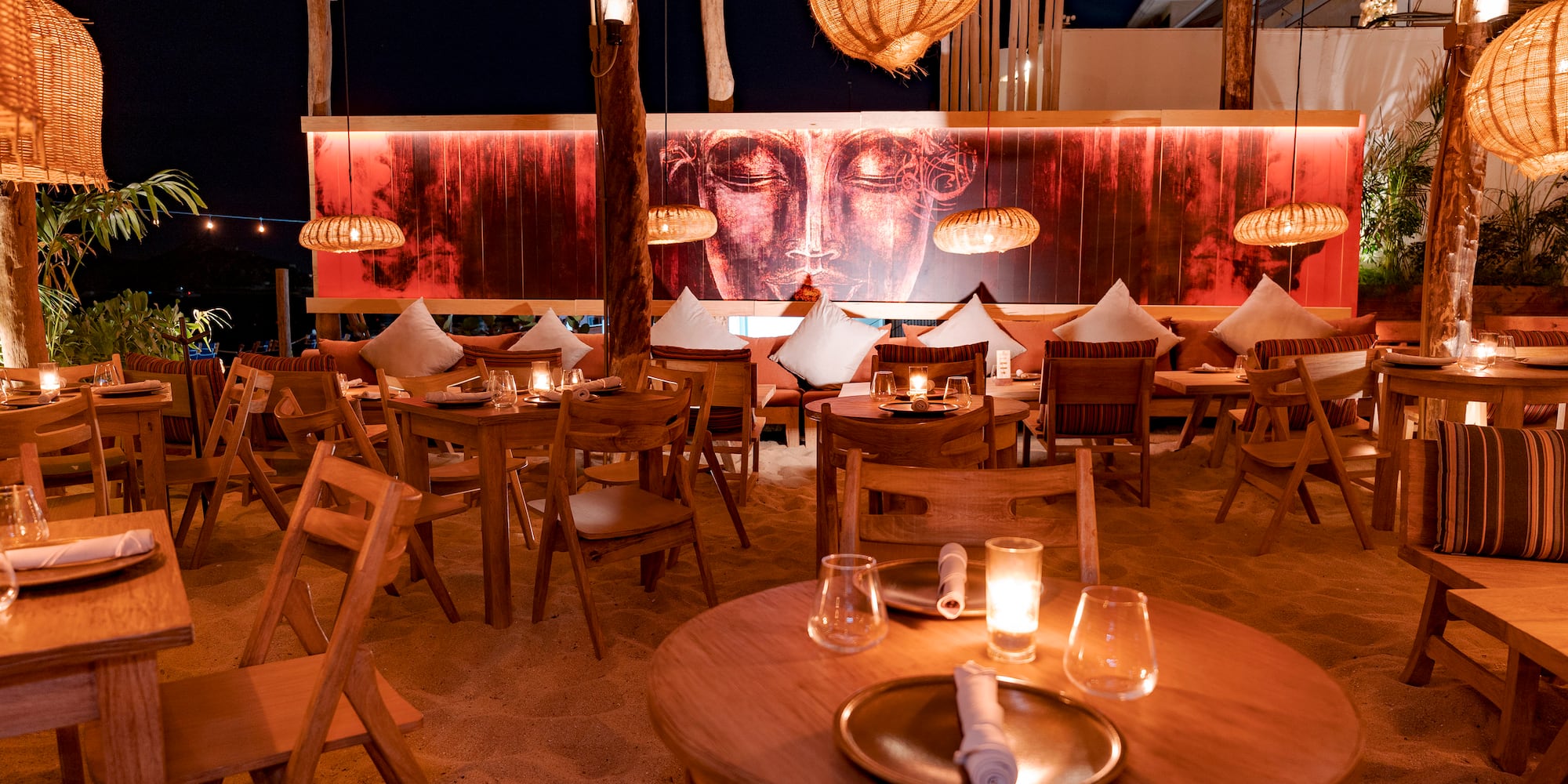 a restaurant with tables and chairs