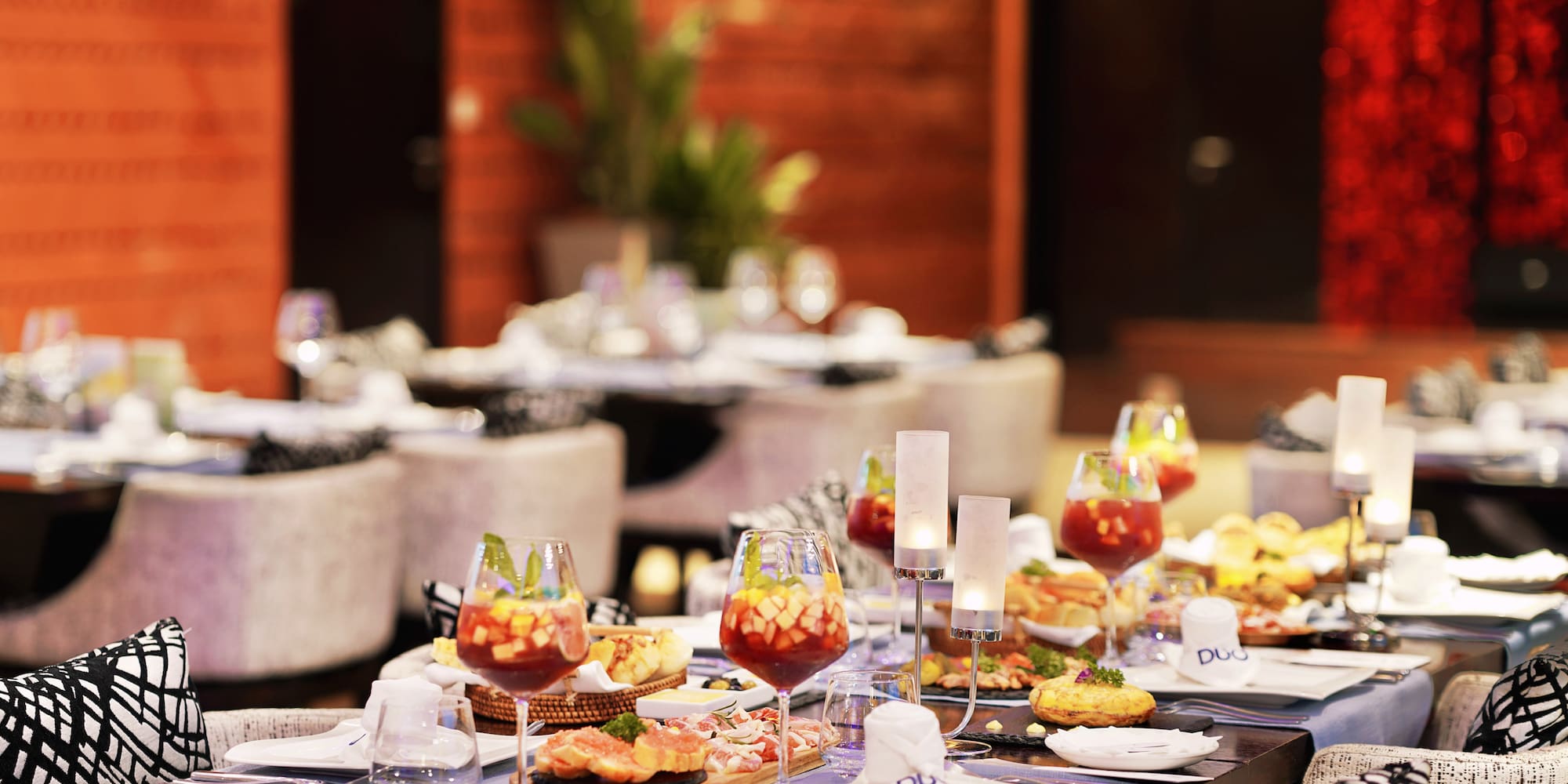 a table with food on it