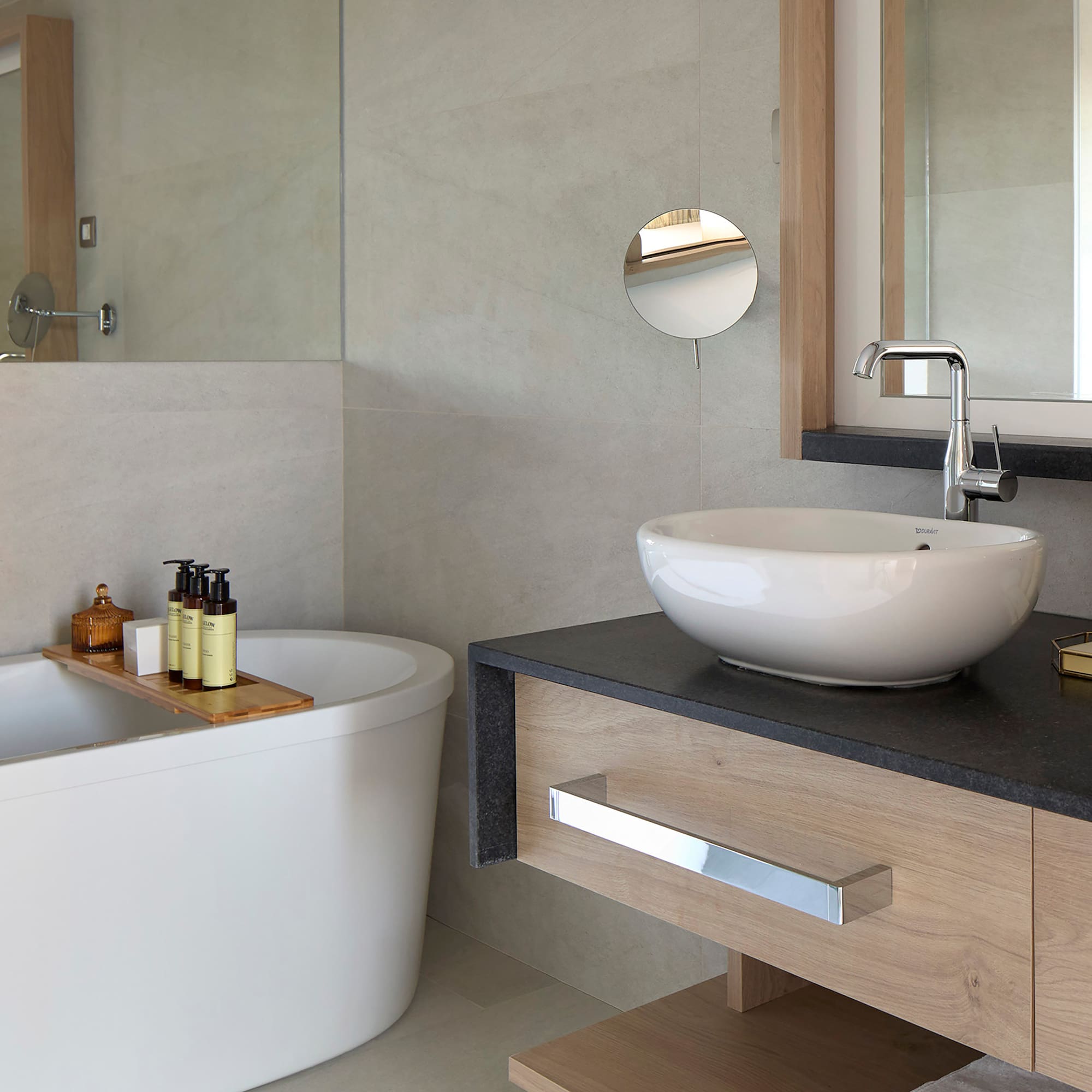 a bathroom with a sink and tub