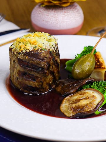 a plate of food on a table