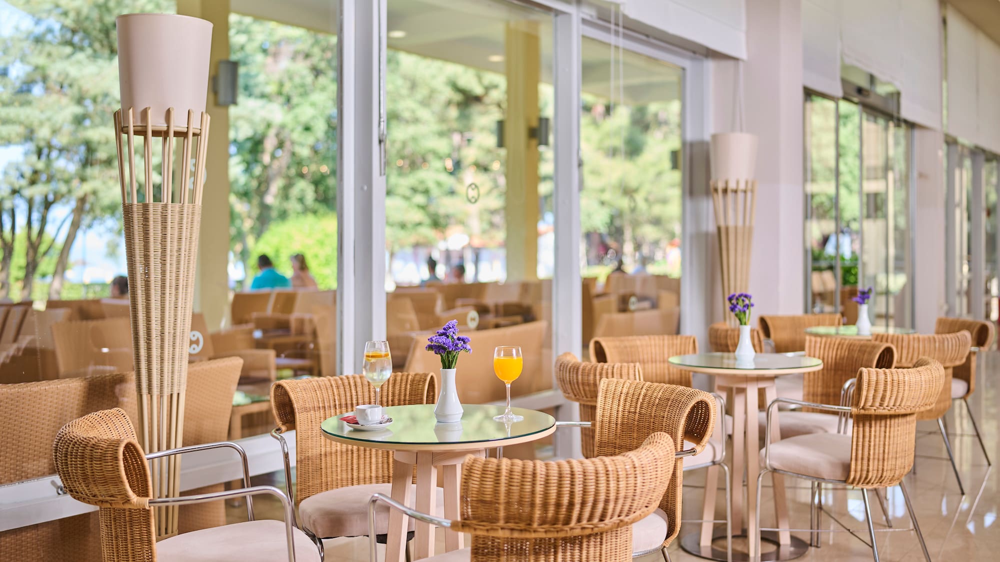 a table and chairs in a room