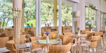 a table and chairs in a room