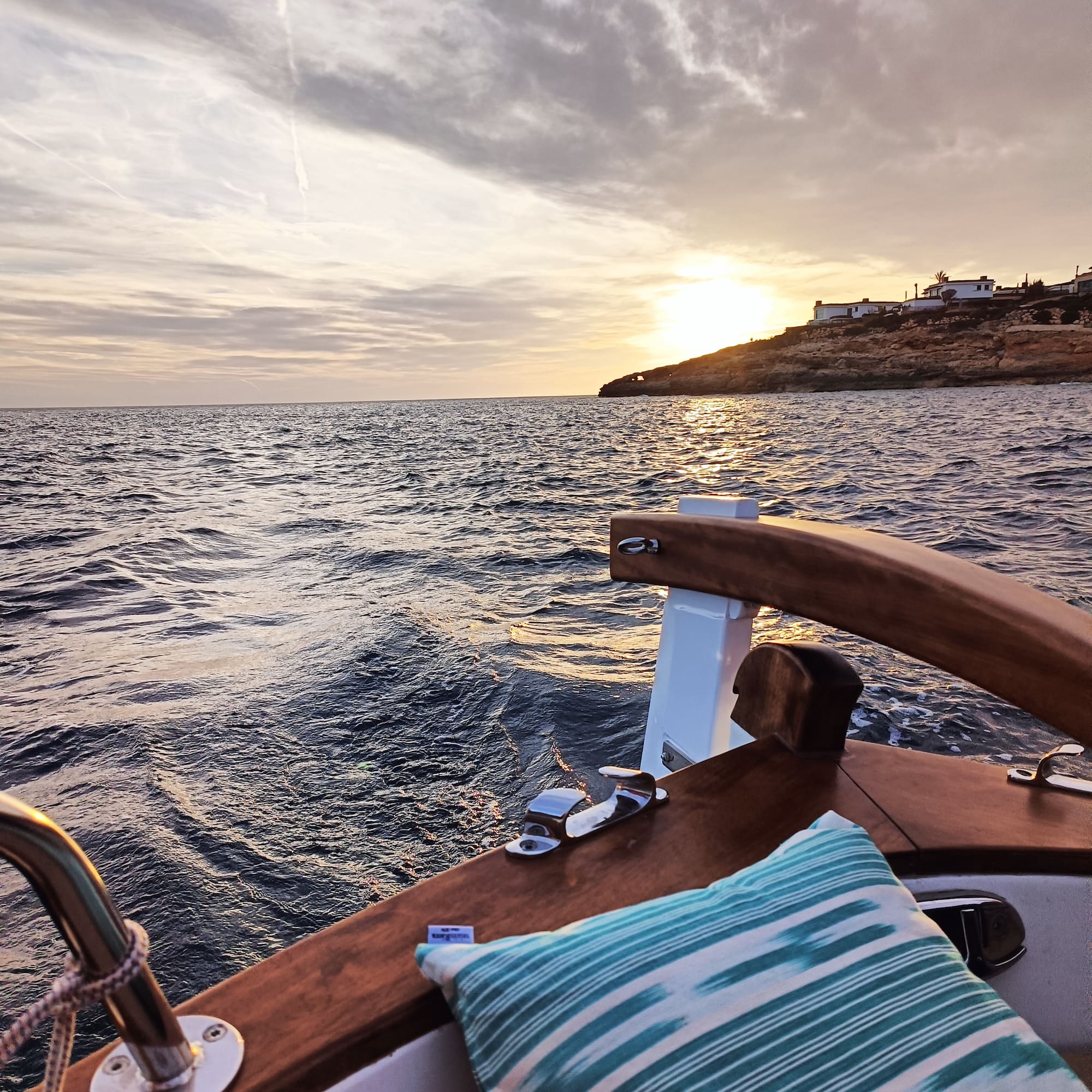 a view of a body of water from a boat
