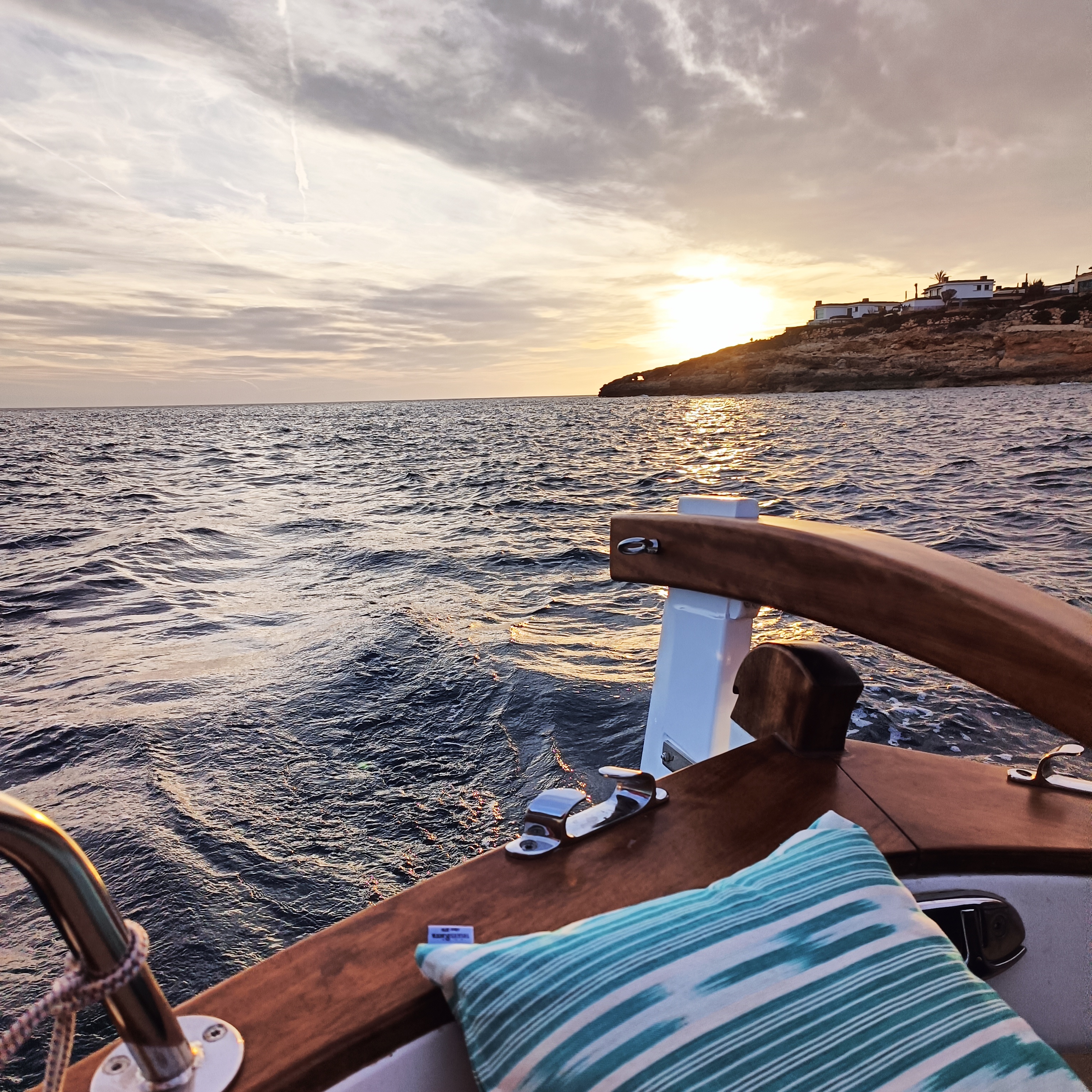 a view of a body of water from a boat