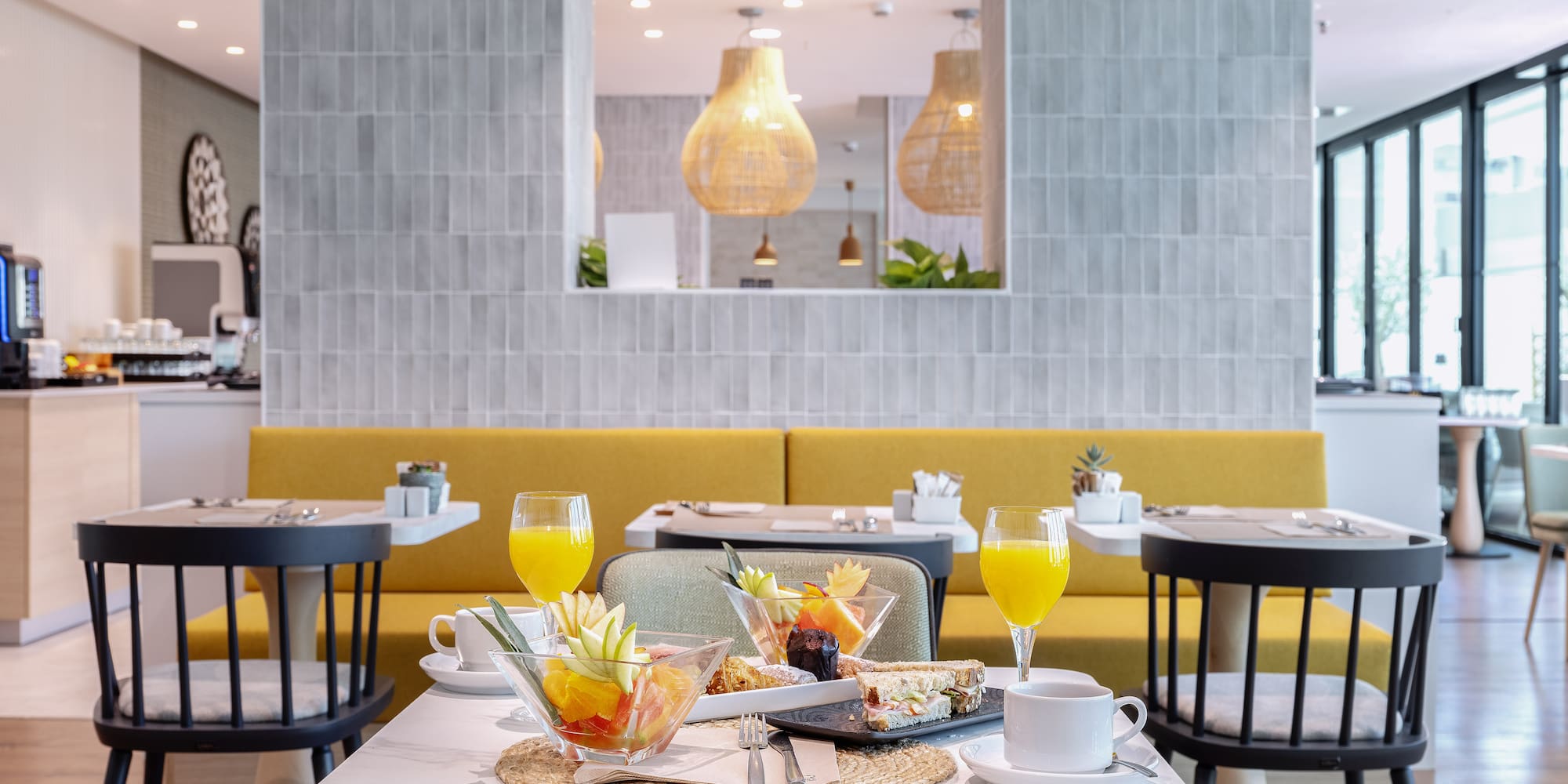 a table with food on it