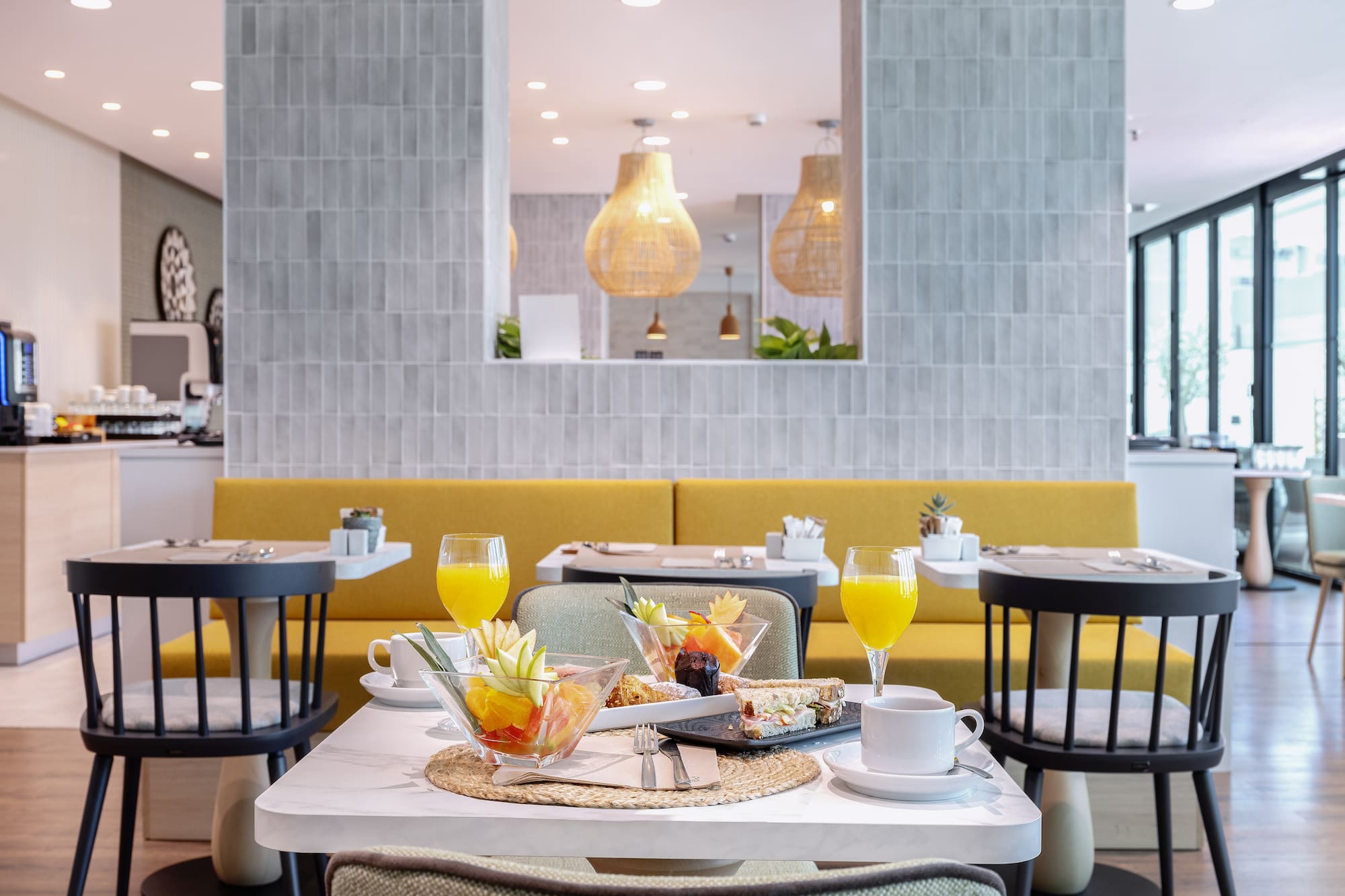 a table with food on it