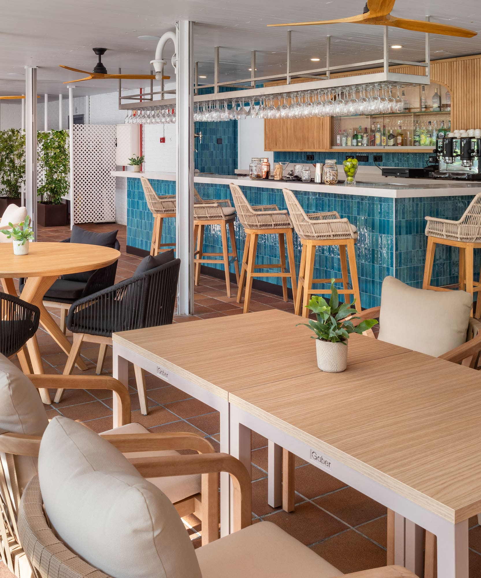 a room with tables and chairs