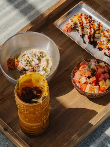 a tray of food on a table