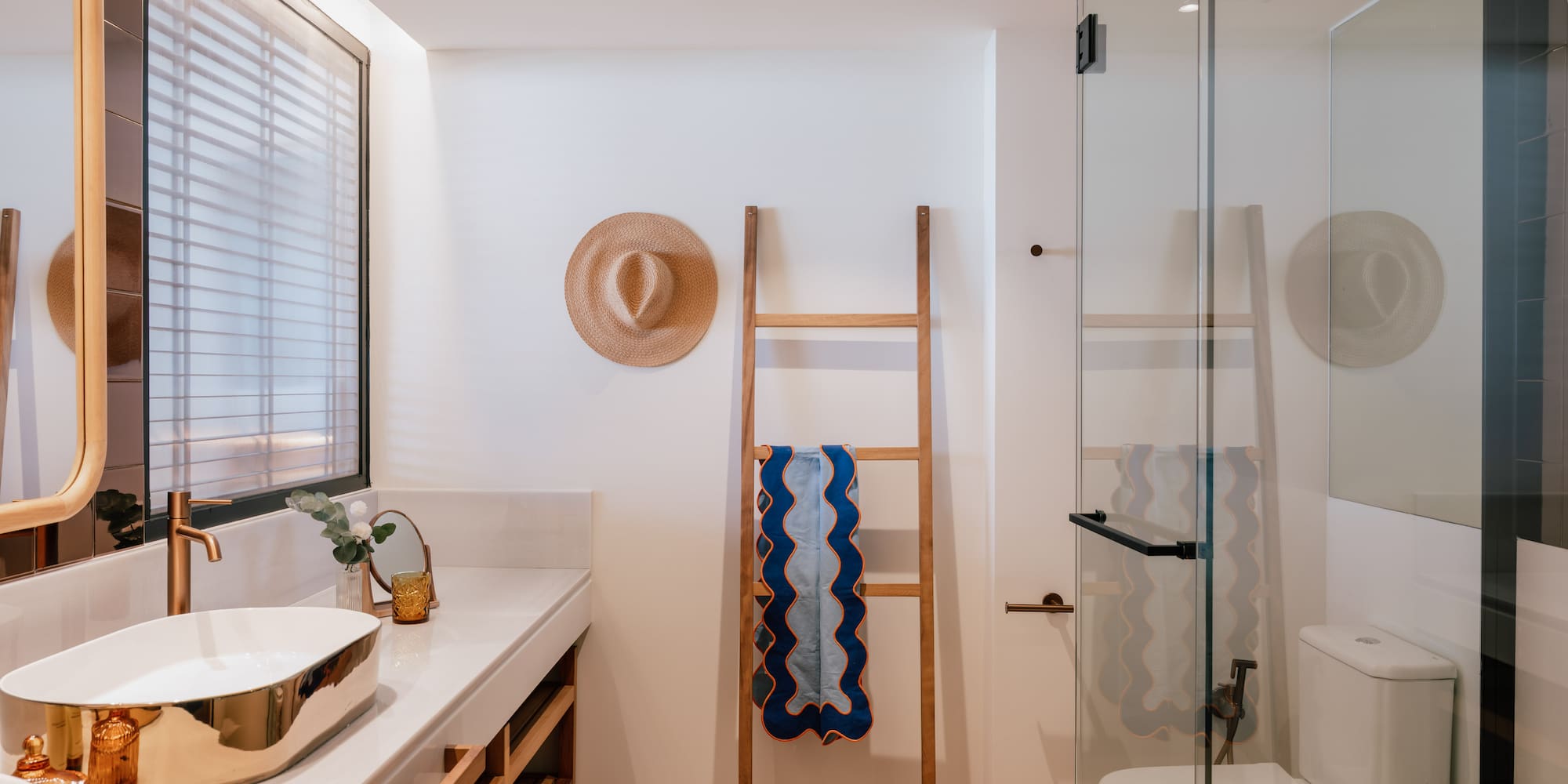 a bathroom with a sink and a shower